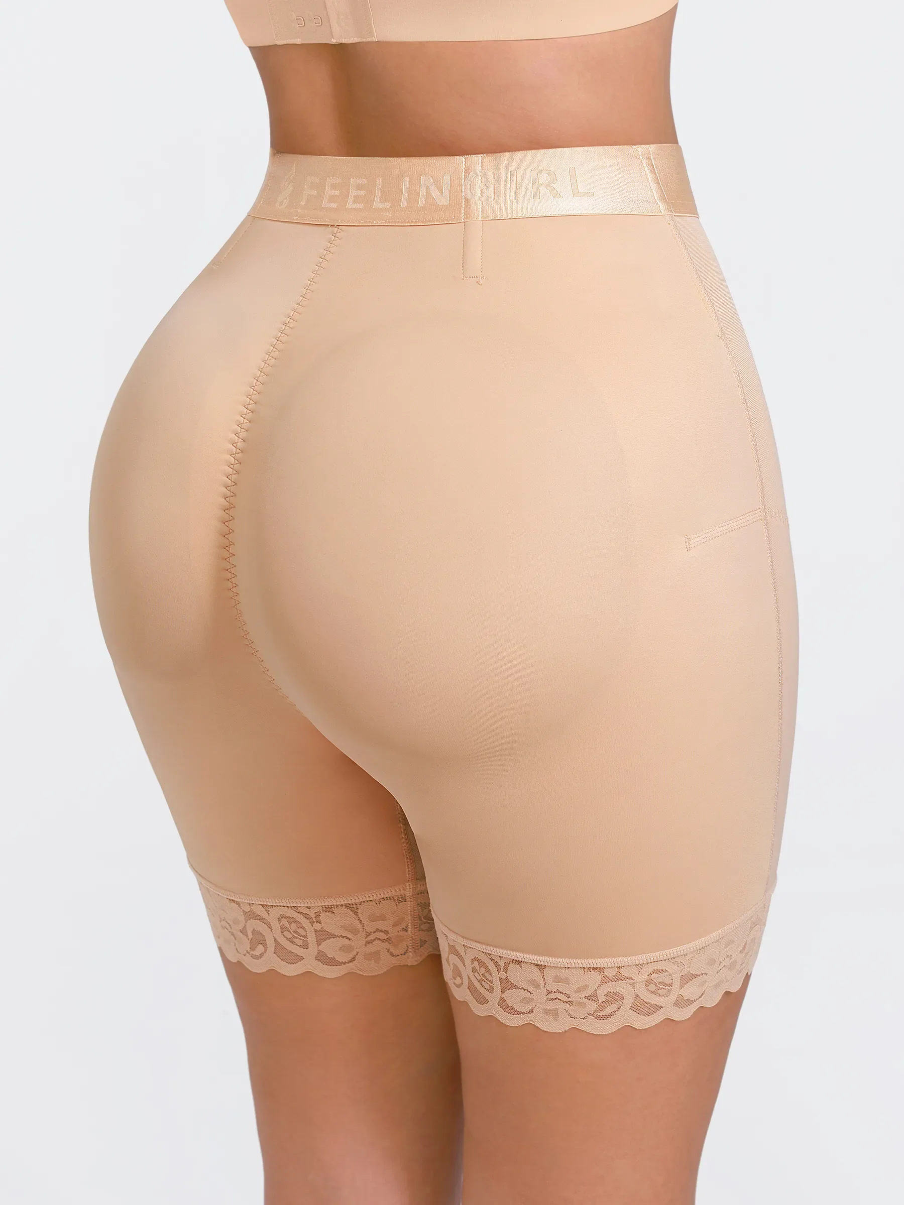 Feelingirl Front-Zip Mid-Waist Shapewear Shorts - Image 4