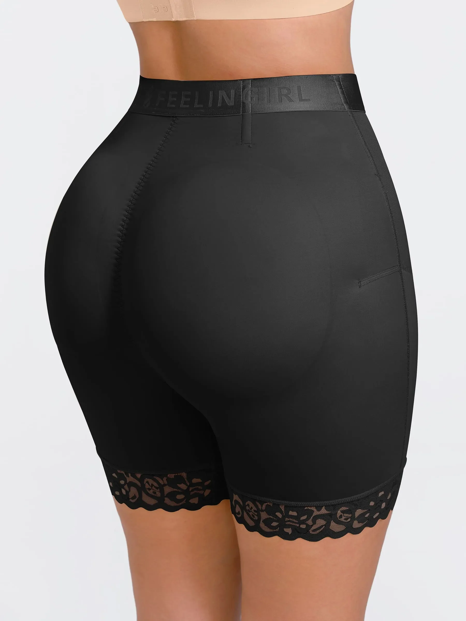 Feelingirl Front-Zip Mid-Waist Shapewear Shorts - Image 9
