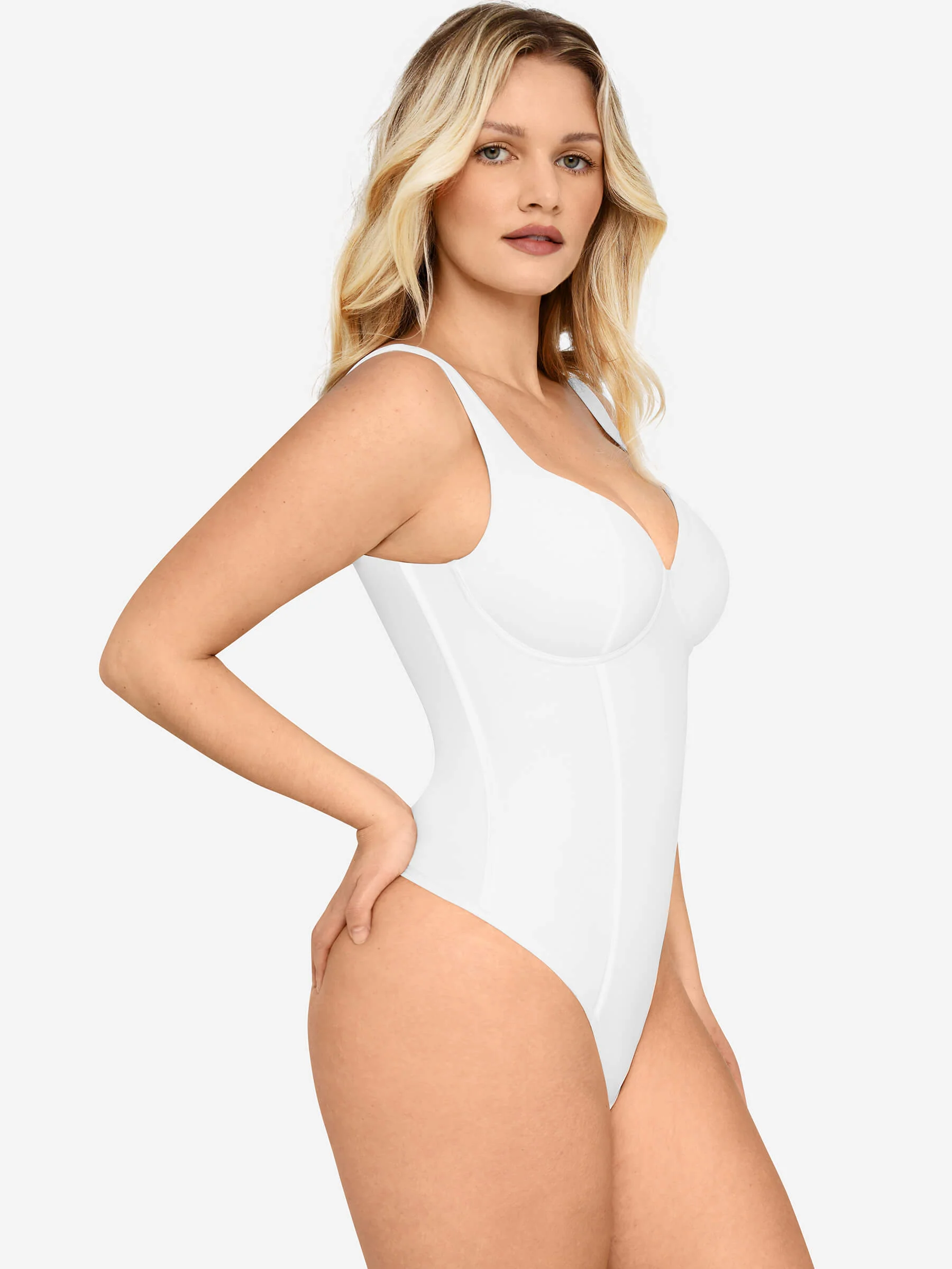 Feelingirl Full Body Wide Strap V-Neck Bodysuit - Image 4