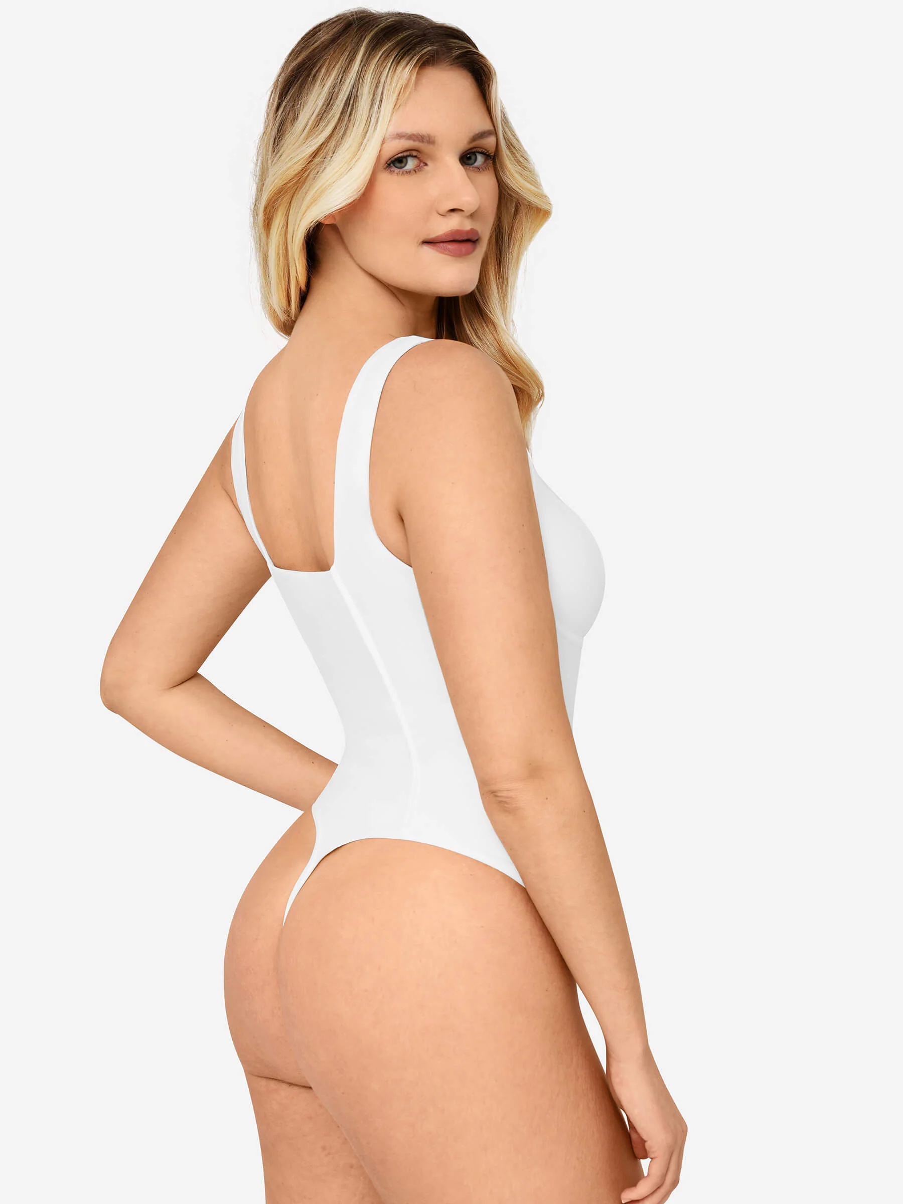 Feelingirl Full Body Wide Strap V-Neck Bodysuit - Image 5