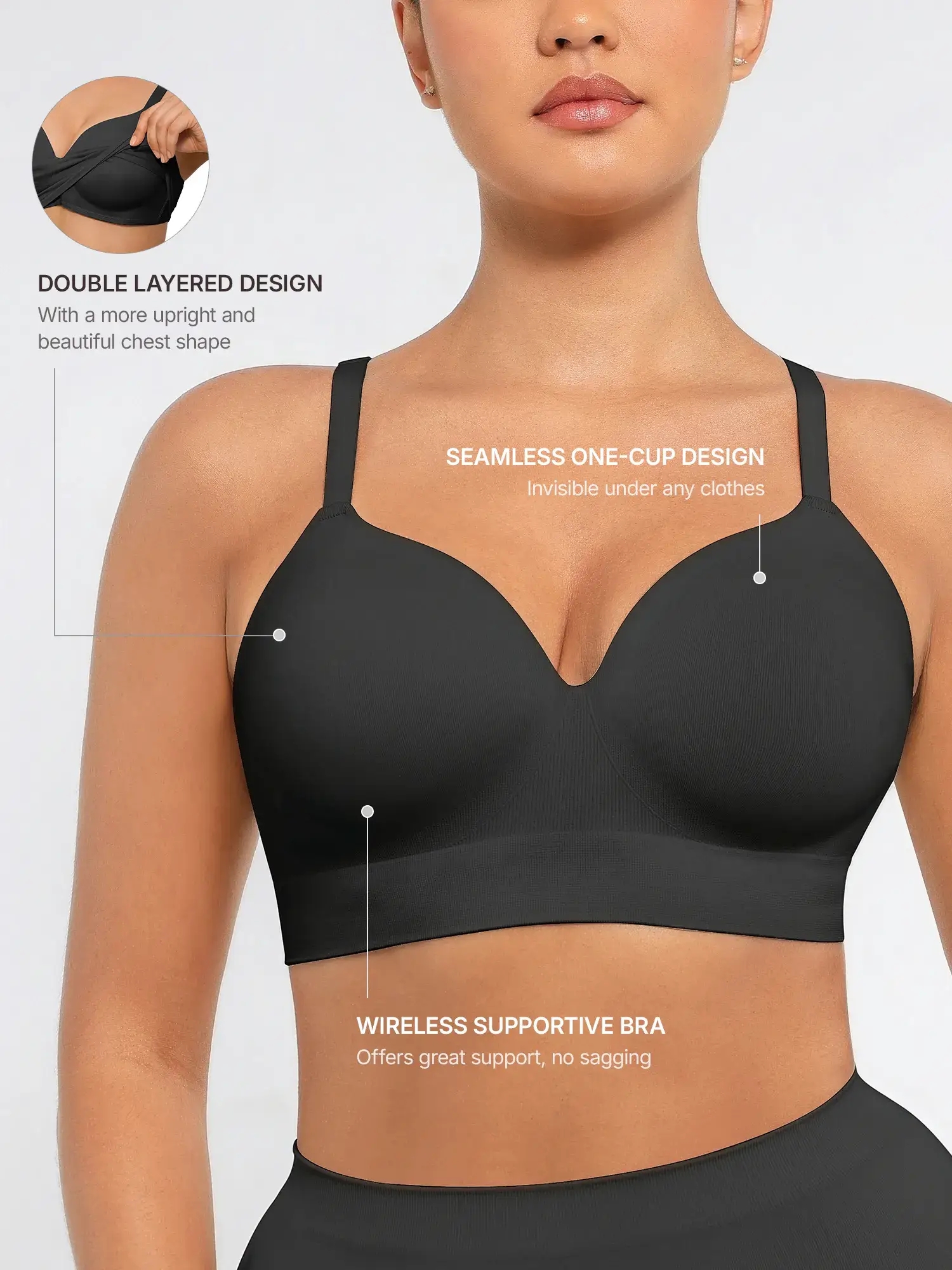 Feelingirl Full Coverage Push-Up Comfort Wireless Bra - Image 11