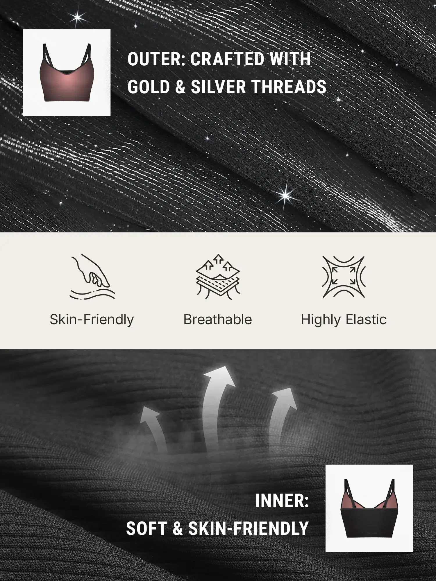 Feelingirl Invisible Shimmer Wireless Comfort Bra & Panty - Image 5