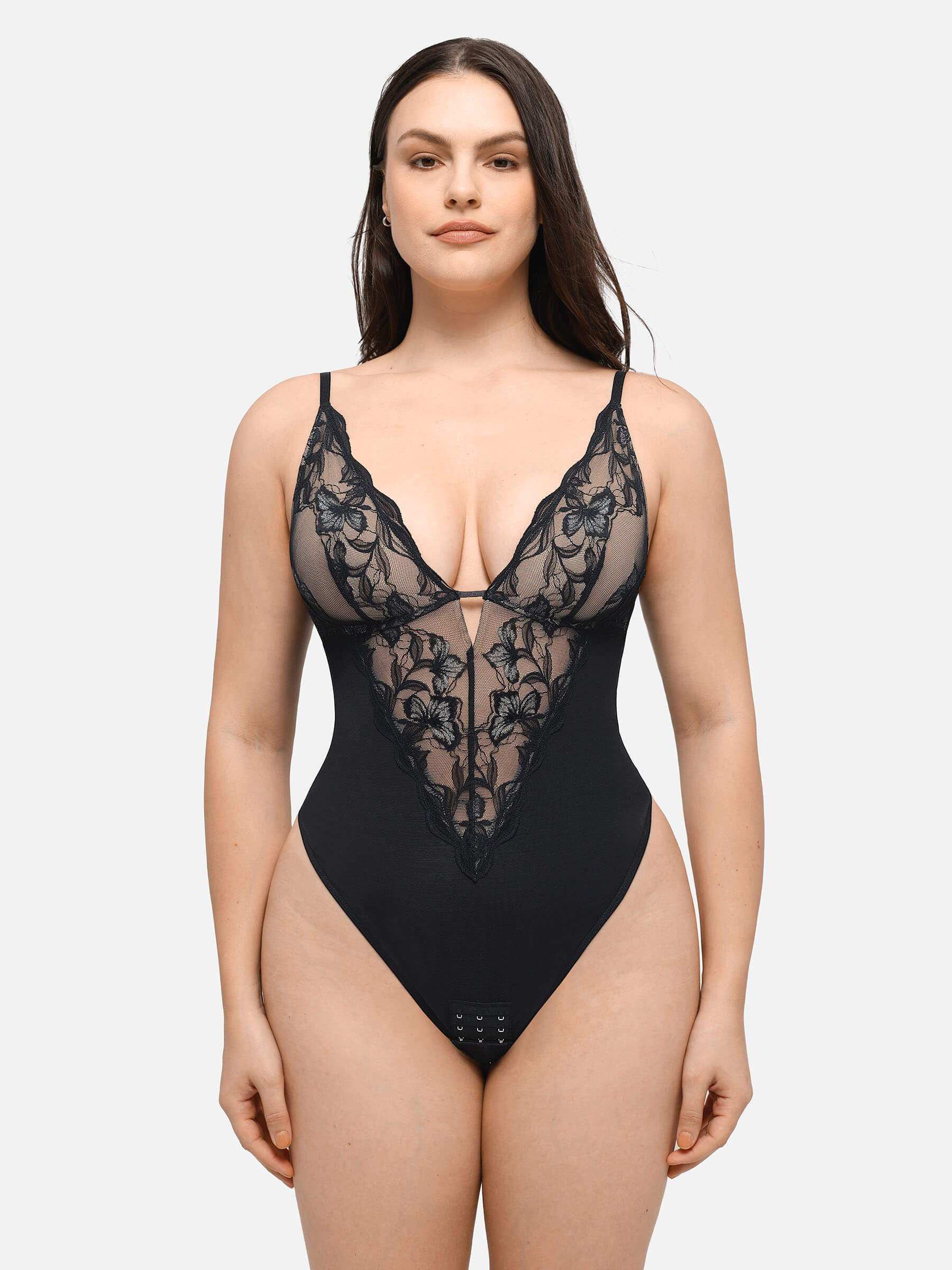 Feelingirl Lace Shapewear Thong Shaping Bodysuit - Image 12