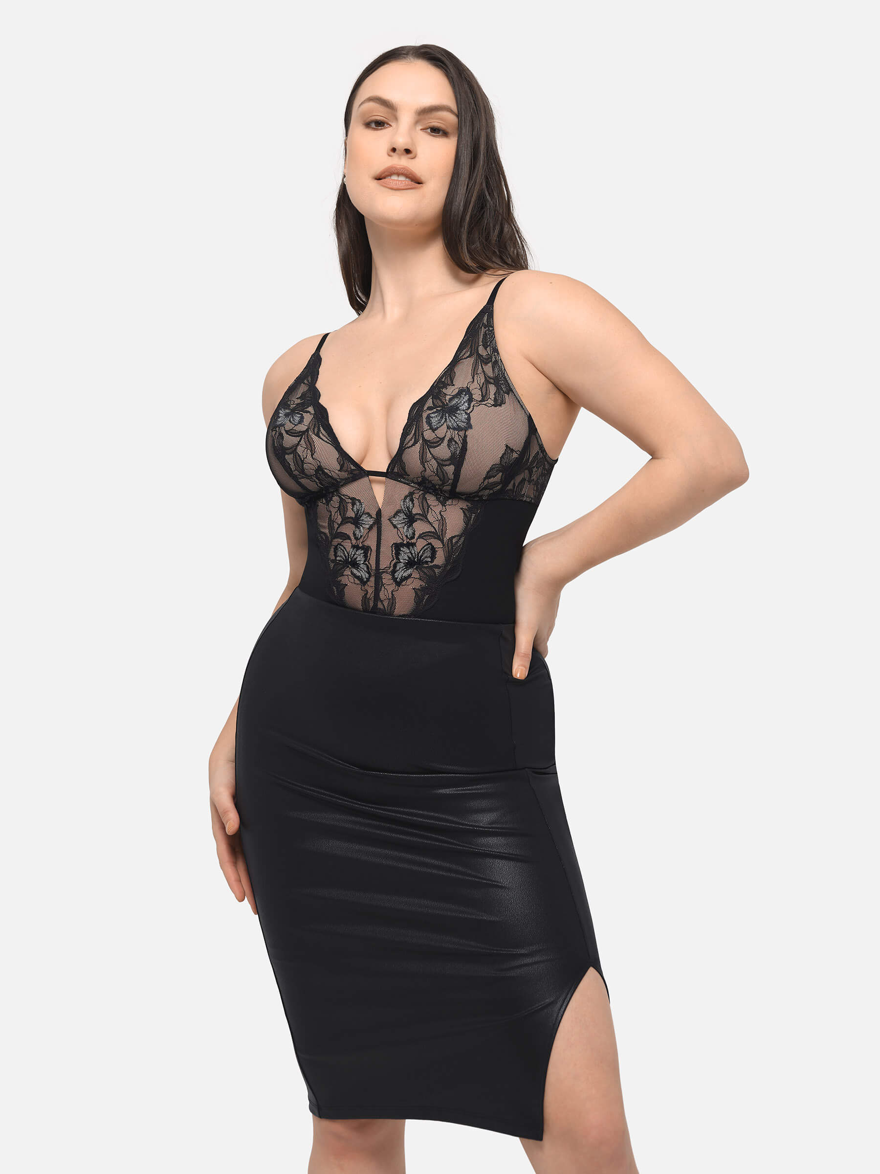 Feelingirl Lace Shapewear Thong Shaping Bodysuit - Image 13