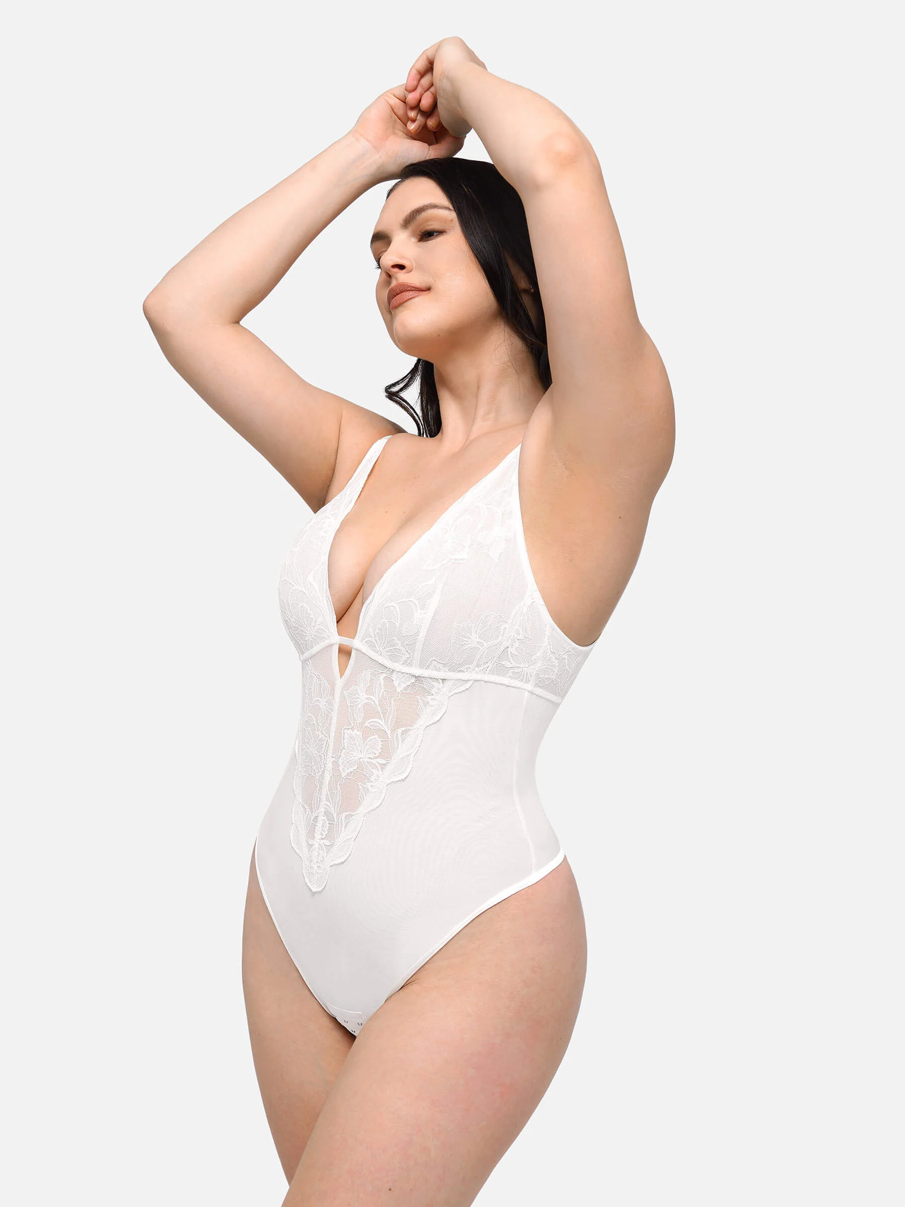 Feelingirl Lace Shapewear Thong Shaping Bodysuit - Image 5