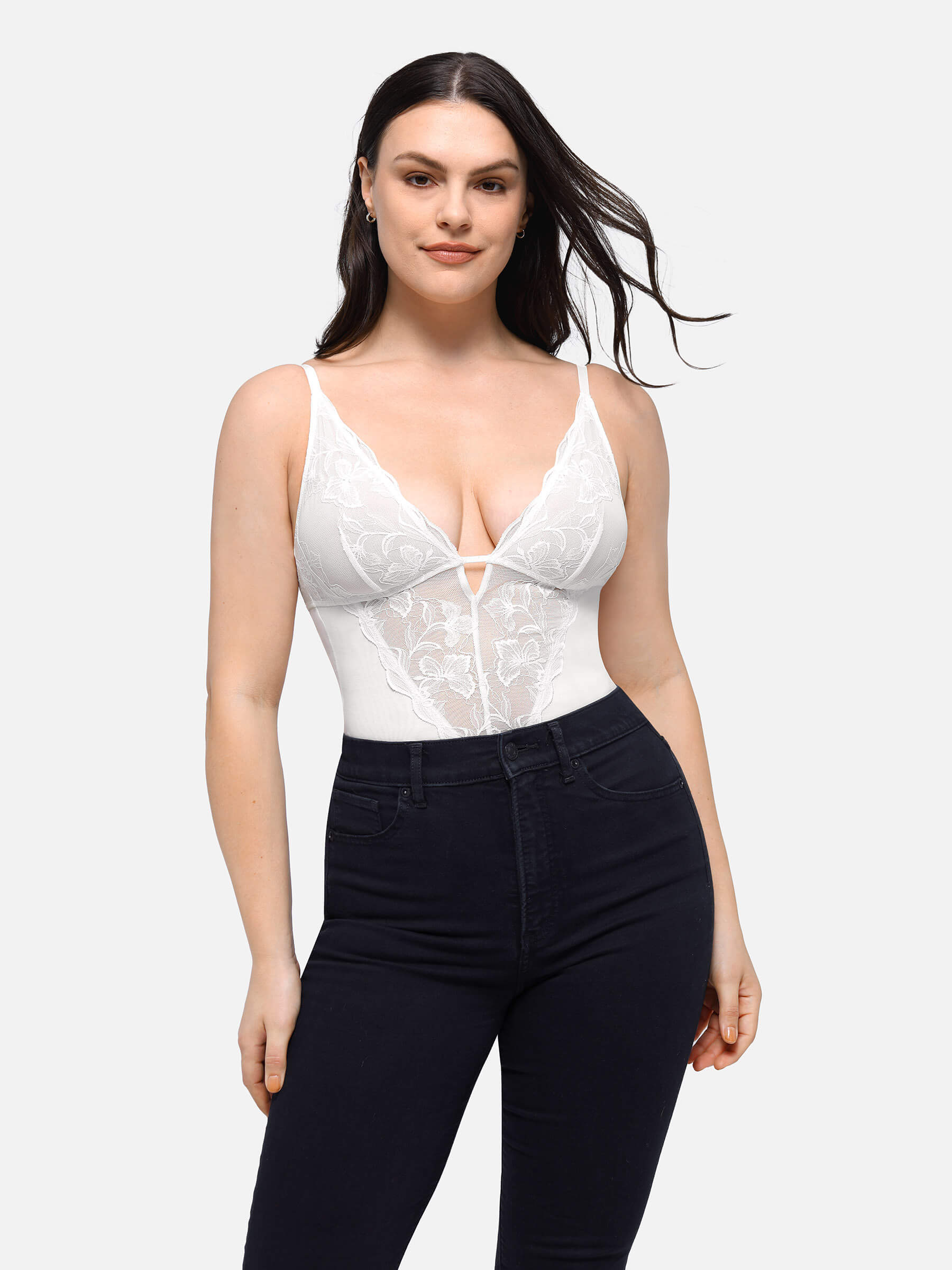 Feelingirl Lace Shapewear Thong Shaping Bodysuit - Image 6