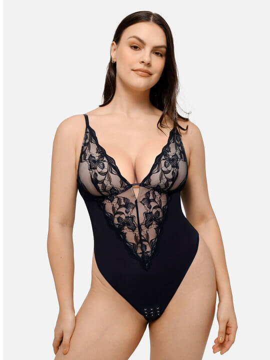 Feelingirl Lace Shapewear Thong Shaping Bodysuit - Image 7