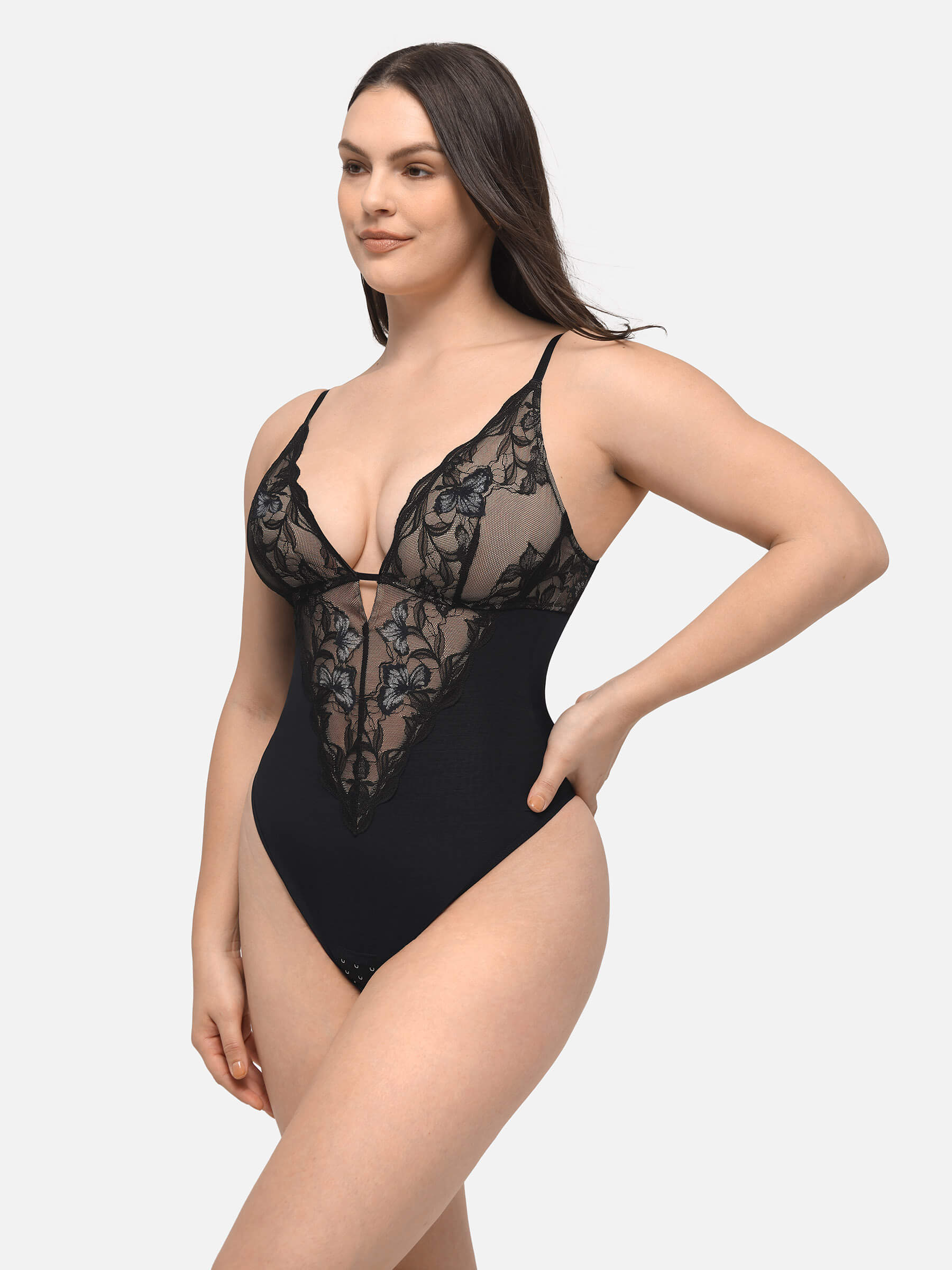 Feelingirl Lace Shapewear Thong Shaping Bodysuit - Image 9