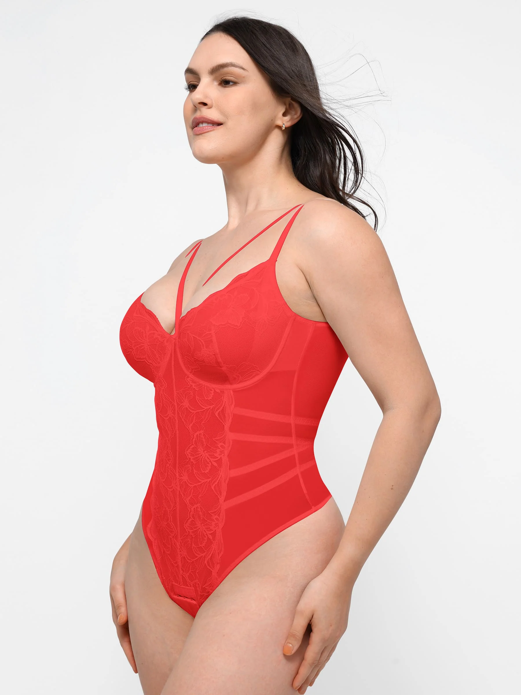 Feelingirl Lace Smooth Thong Shaping Bodysuit - Image 16