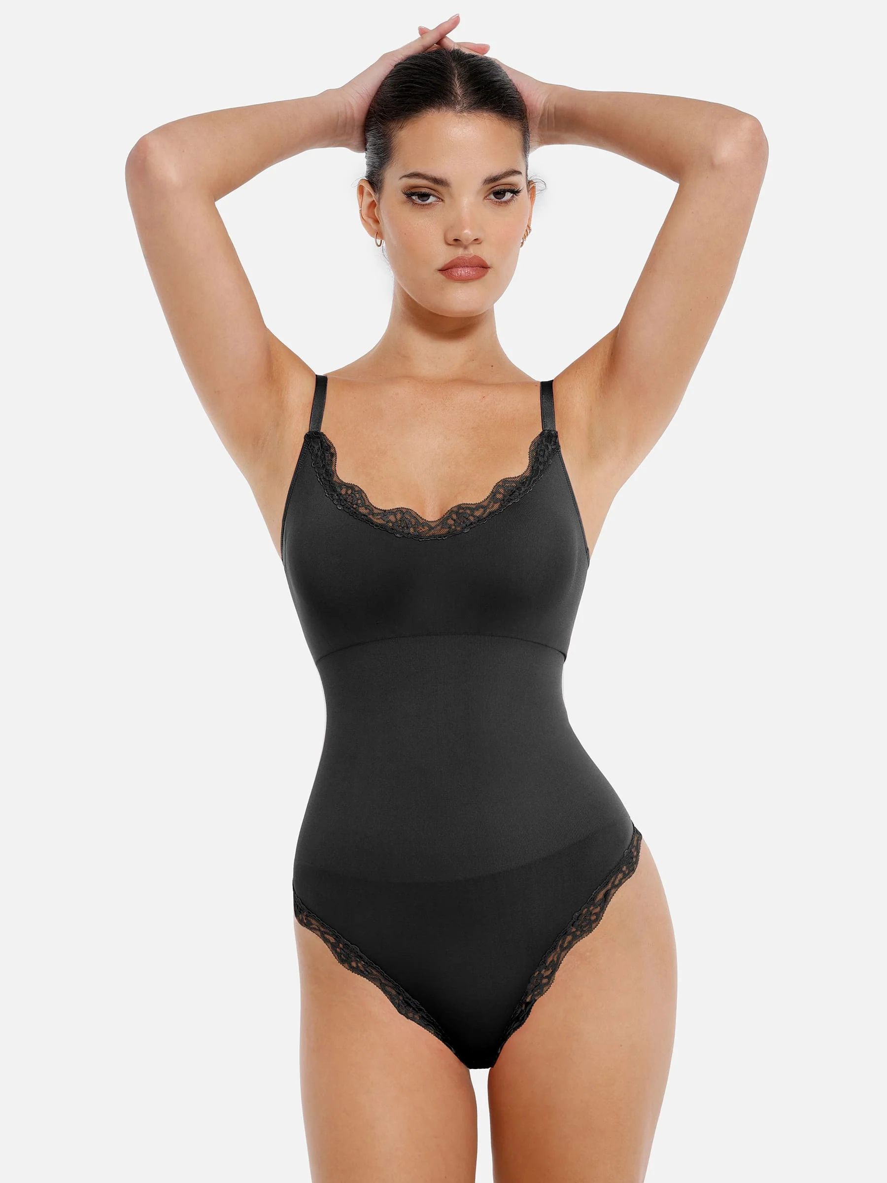 Feelingirl Lace Tight-Fit Seamless Thong Shapewear Bodysuit - Image 14