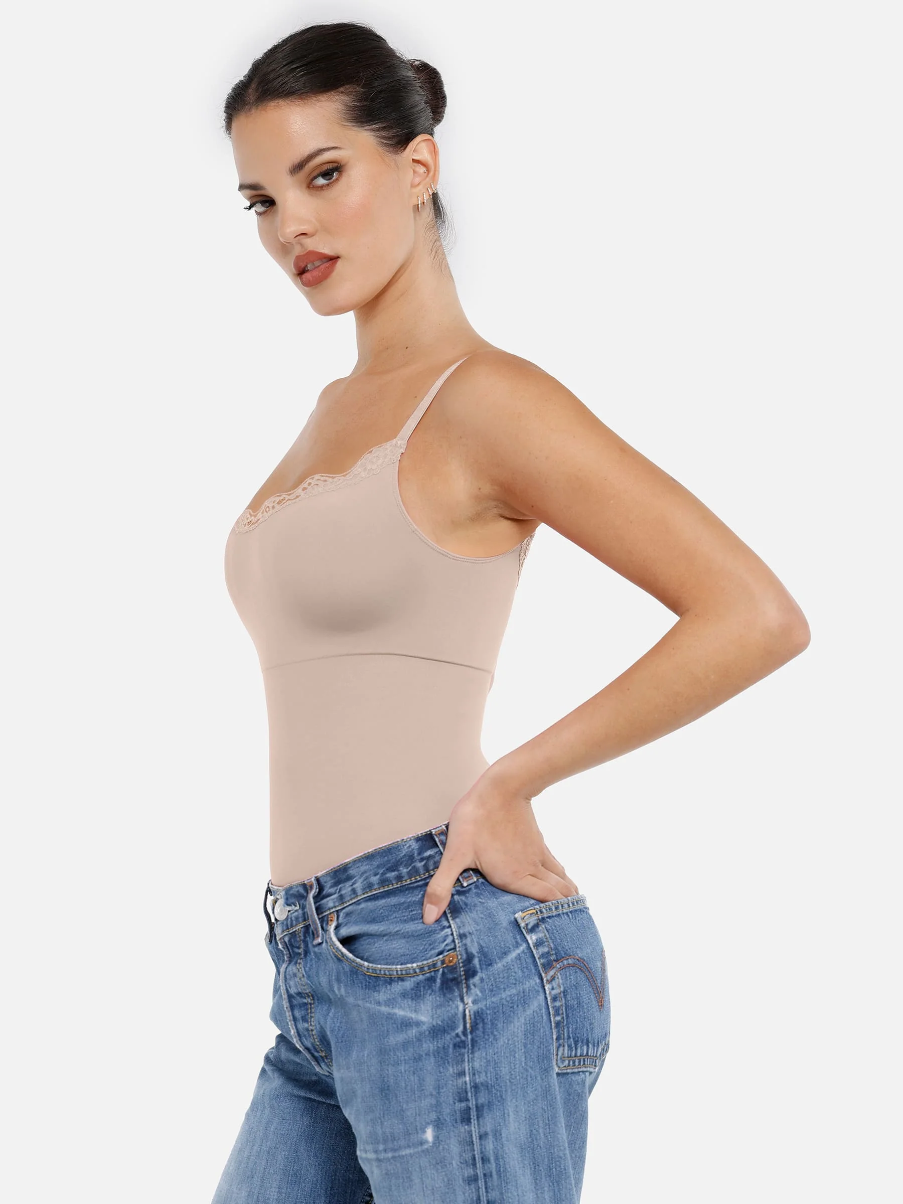 Feelingirl Lace Tight-Fit Seamless Thong Shapewear Bodysuit - Image 6