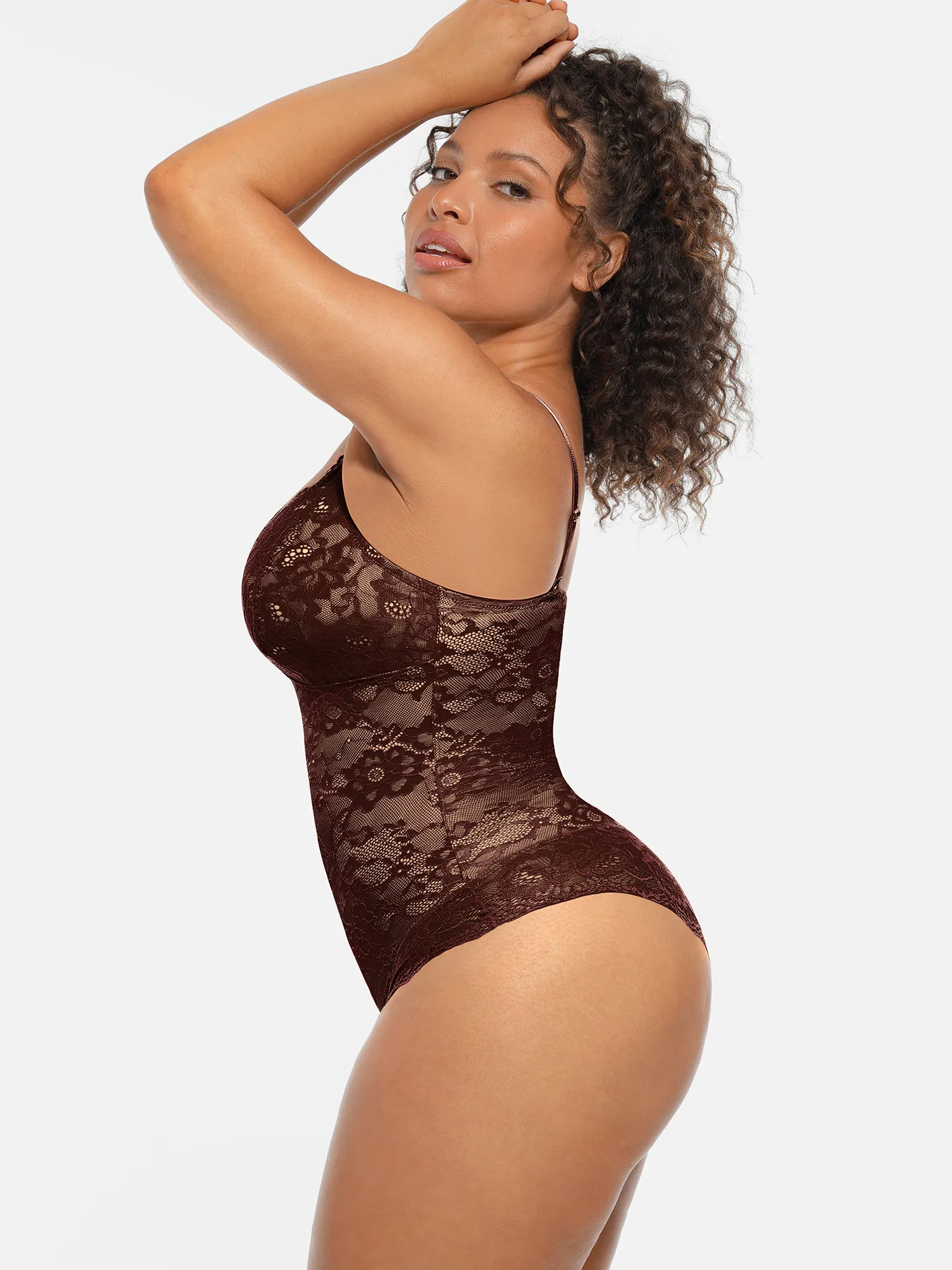 Feelingirl Lace V-Neck Full Body Underwear Bodysuit - Image 15