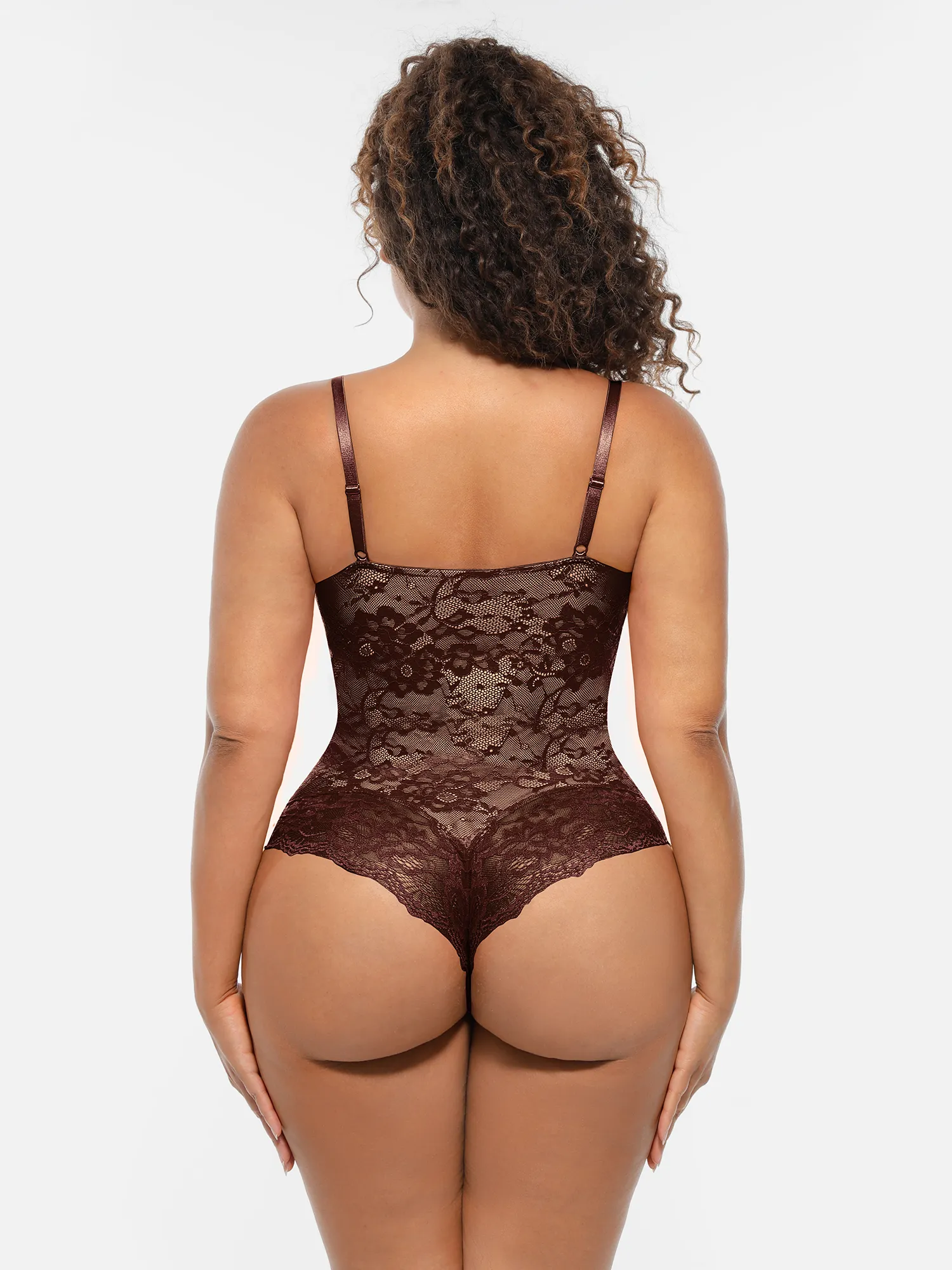 Feelingirl Lace V-Neck Full Body Underwear Bodysuit - Image 16