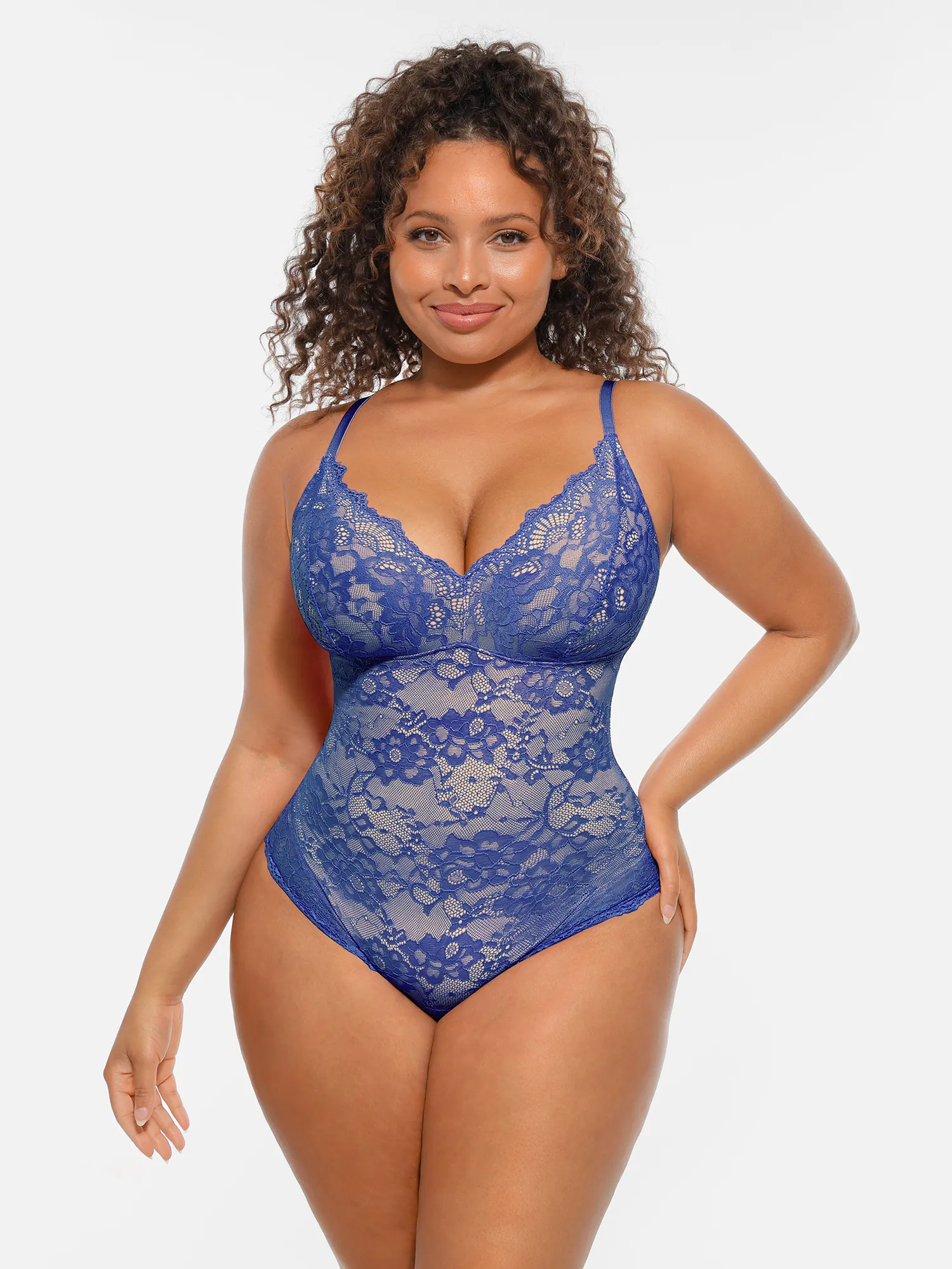Feelingirl Lace V-Neck Full Body Underwear Bodysuit - Image 18