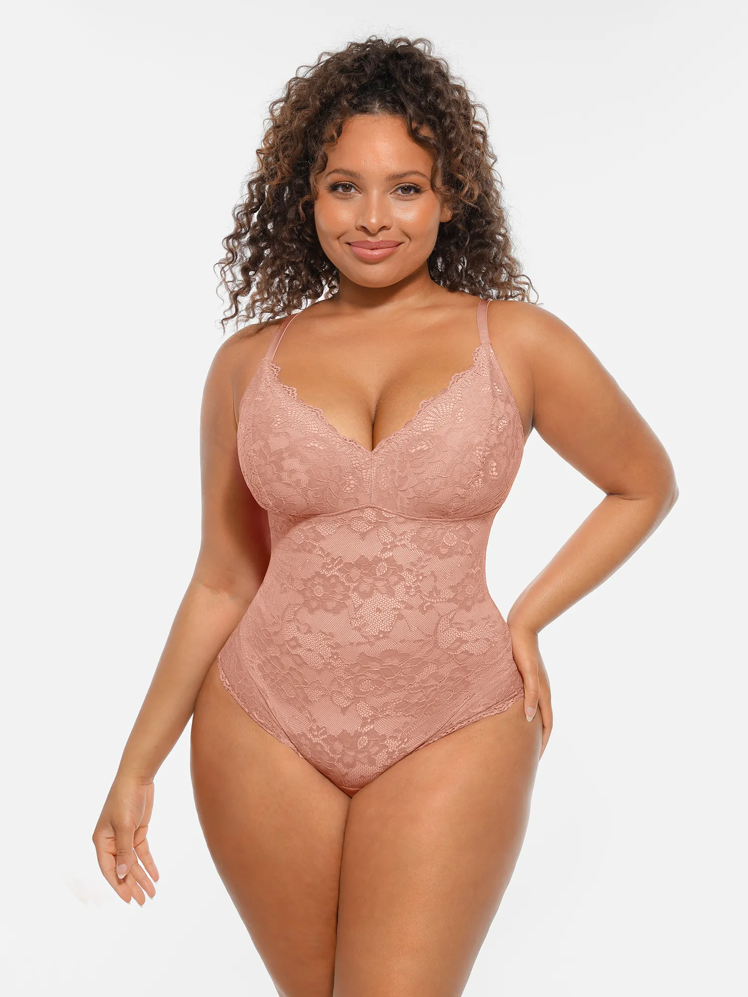 Feelingirl Lace V-Neck Full Body Underwear Bodysuit - Image 30
