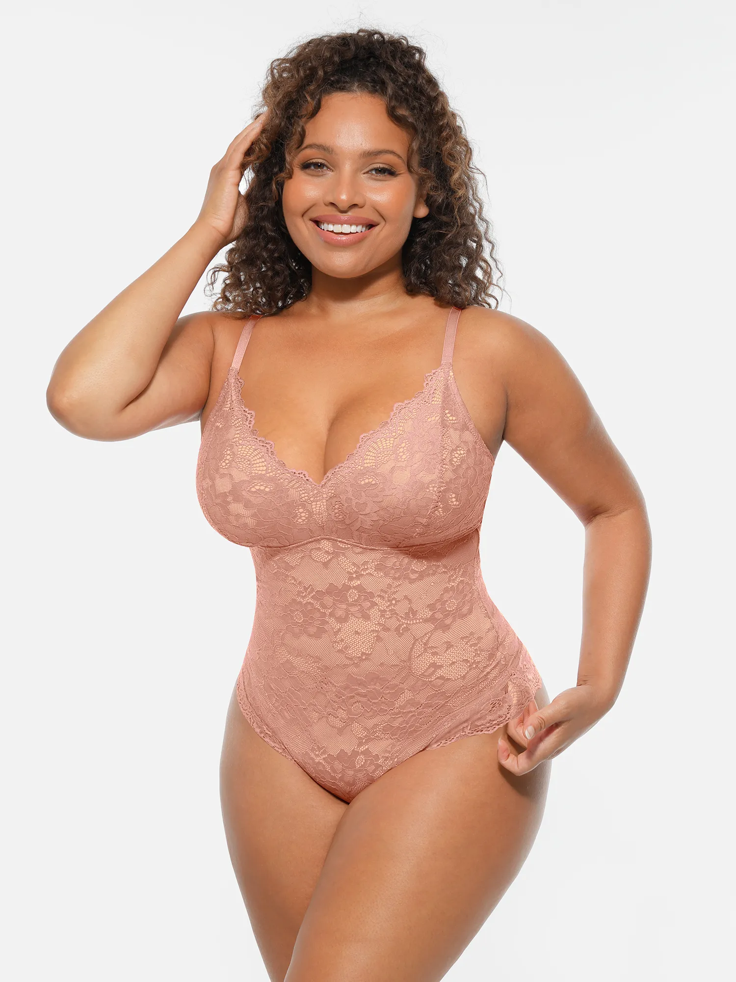 Feelingirl Lace V-Neck Full Body Underwear Bodysuit - Image 32