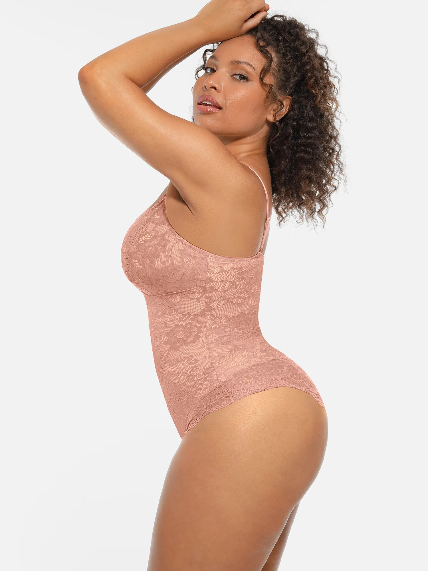 Feelingirl Lace V-Neck Full Body Underwear Bodysuit - Image 33