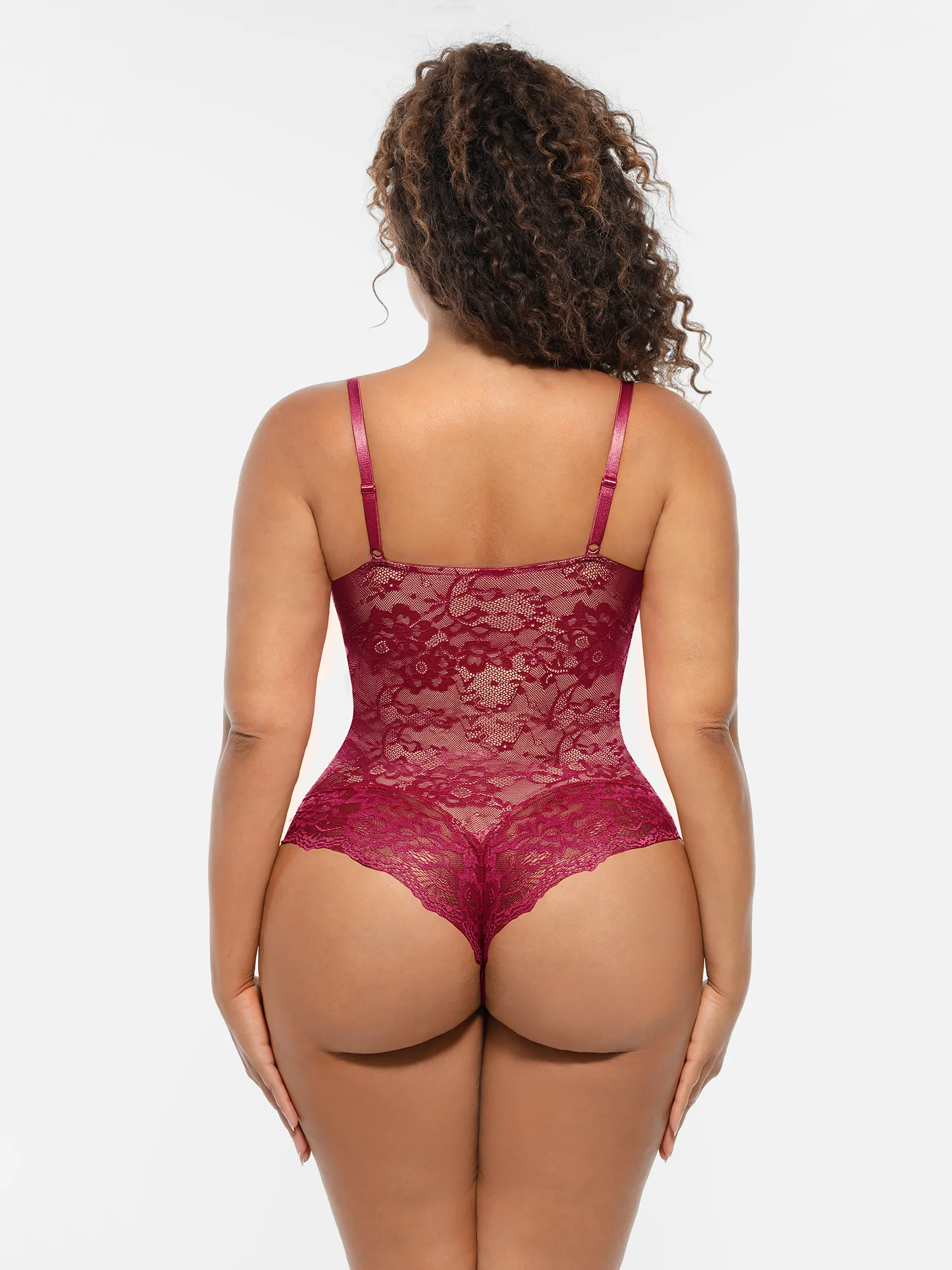 Feelingirl Lace V-Neck Full Body Underwear Bodysuit - Image 40