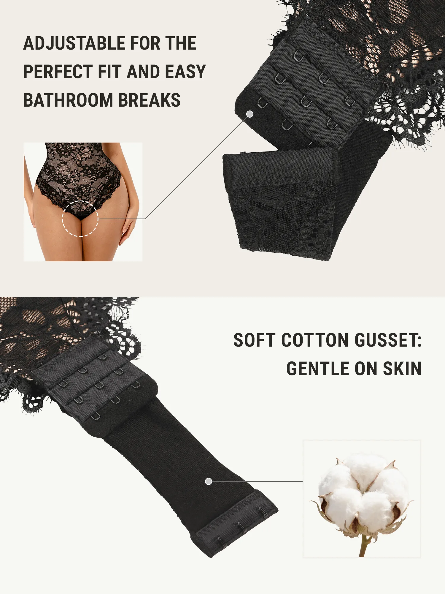 Feelingirl Lace V Neck Full Bodysuit - Image 33