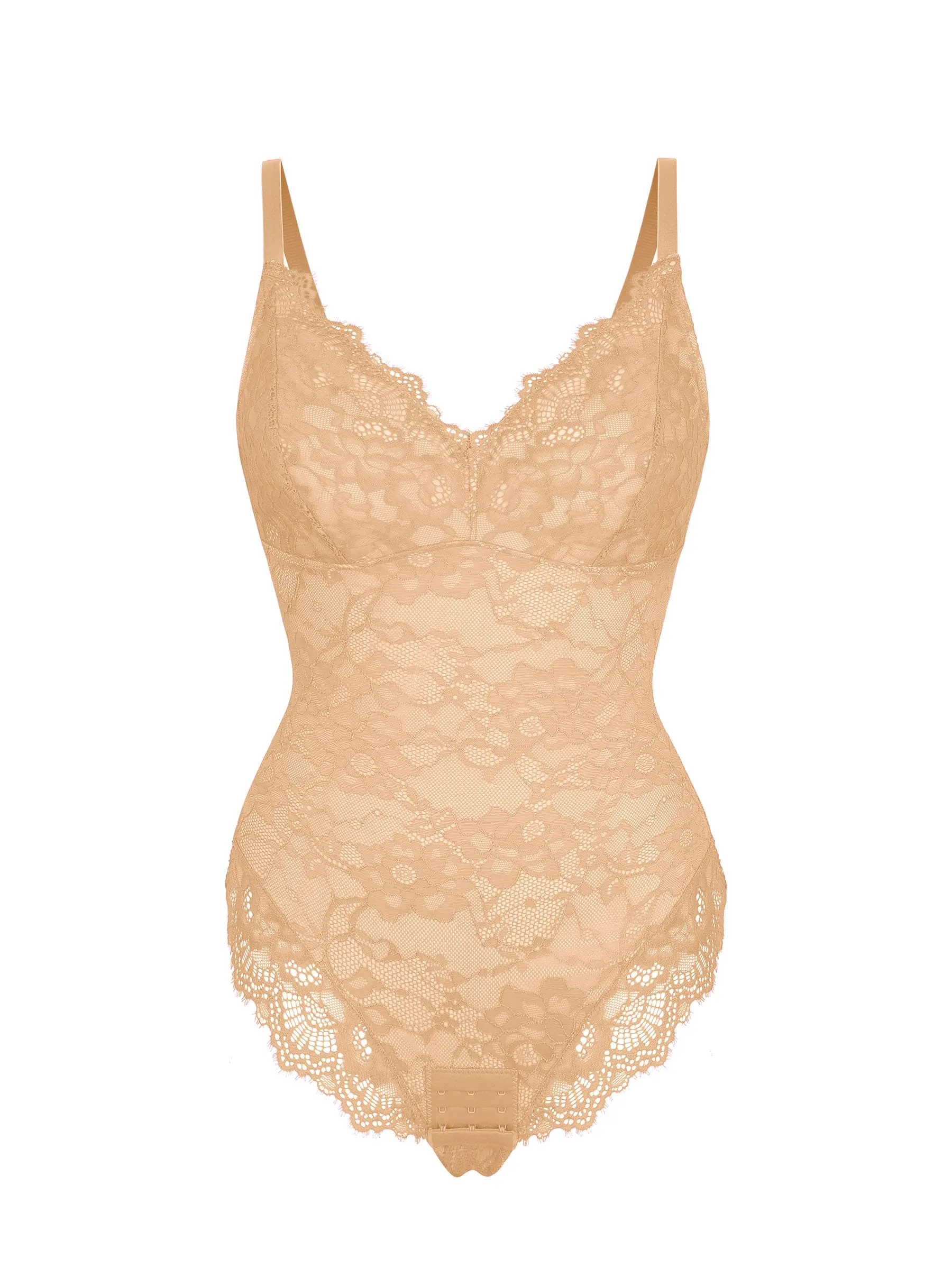 Feelingirl Lace V Neck Full Bodysuit - Image 65