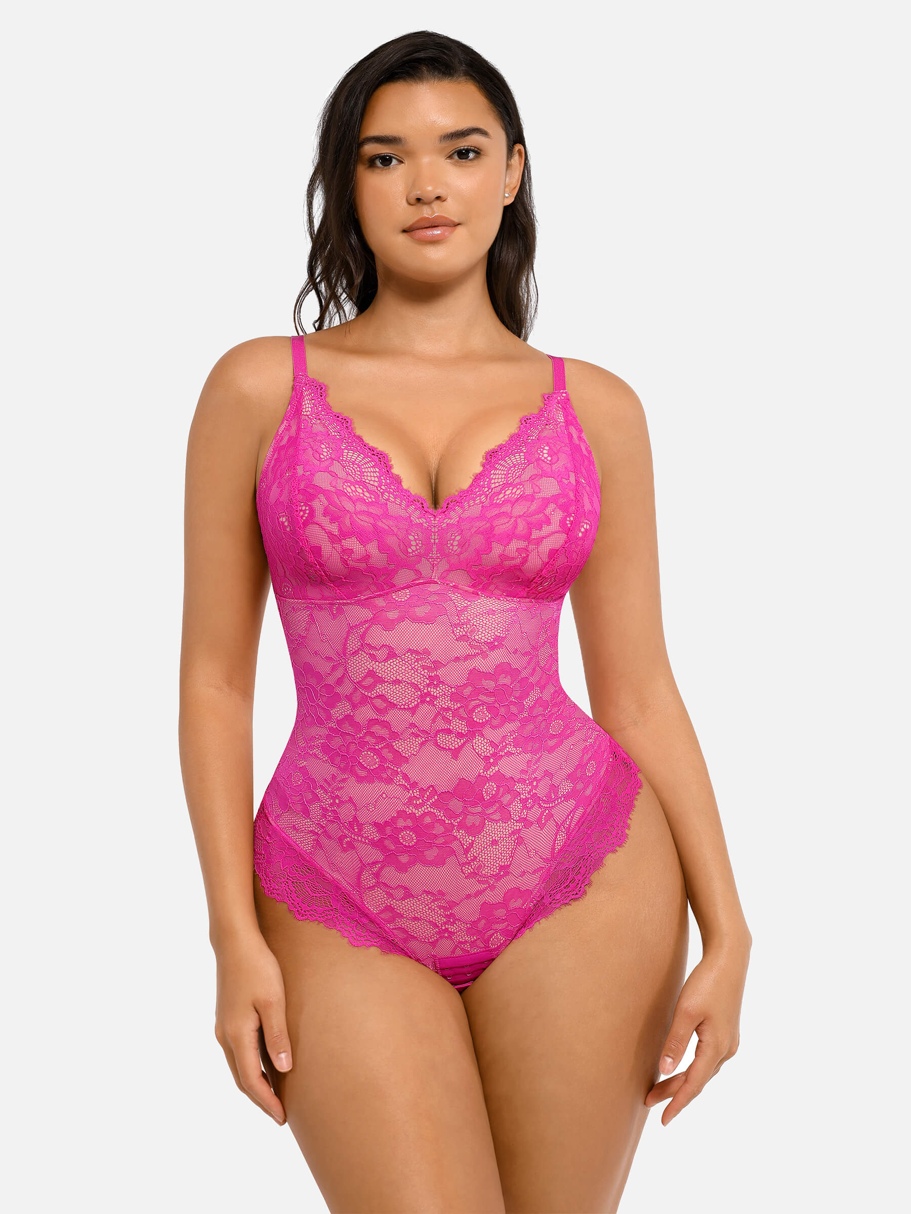 Feelingirl Lace V Neck Full Bodysuit - Image 30