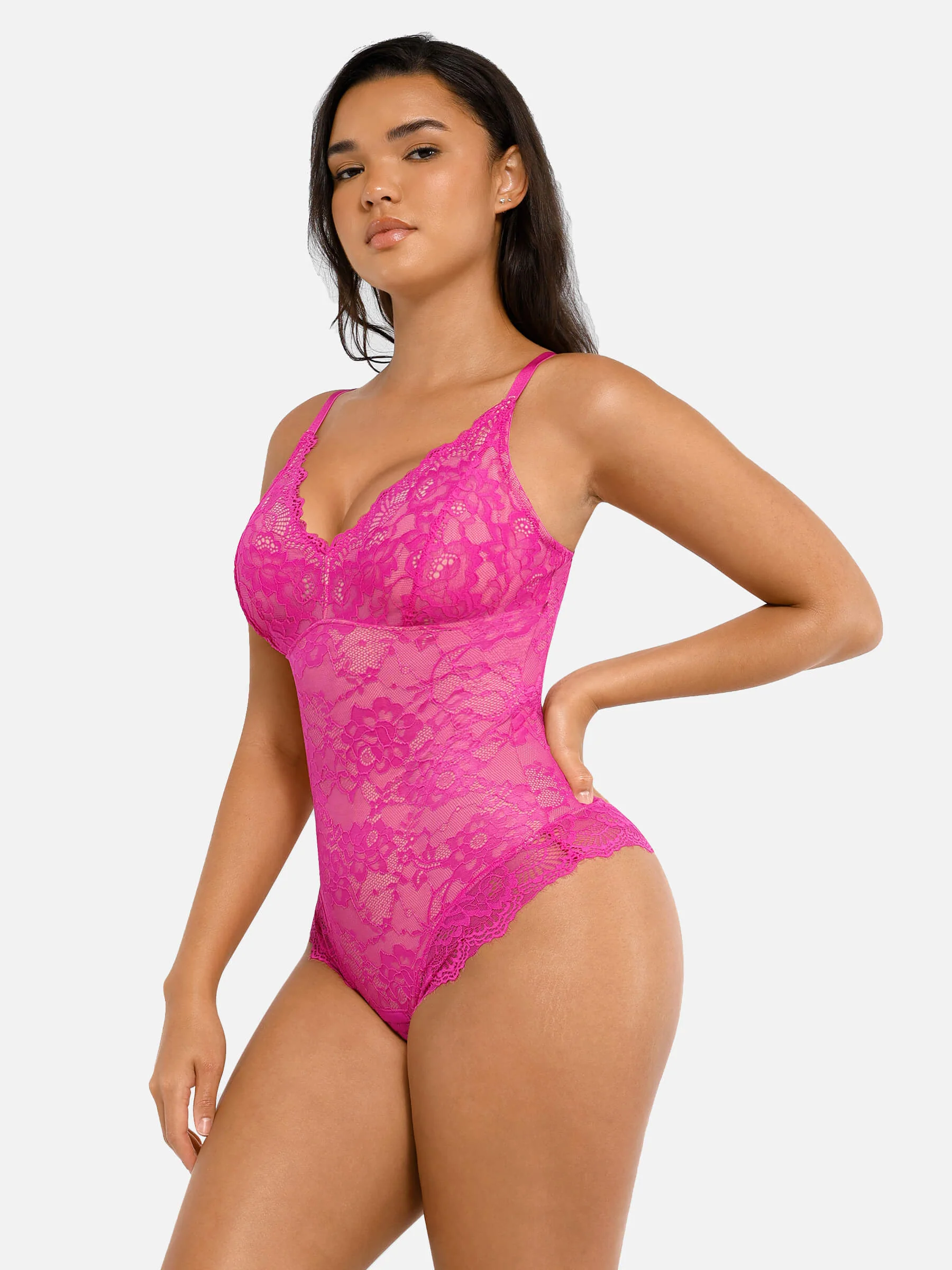 Feelingirl 2-Pack Lace V Neck Full Bodysuit Bundle - Image 19