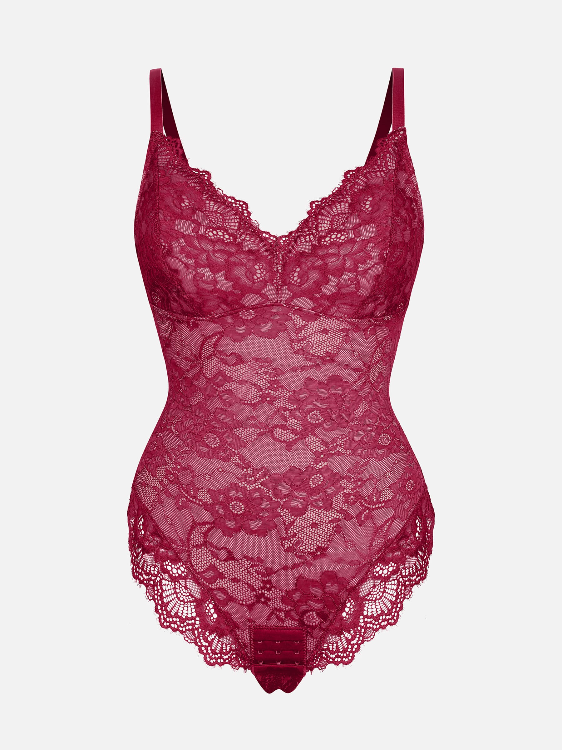 Feelingirl Lace V Neck Full Bodysuit - Image 21