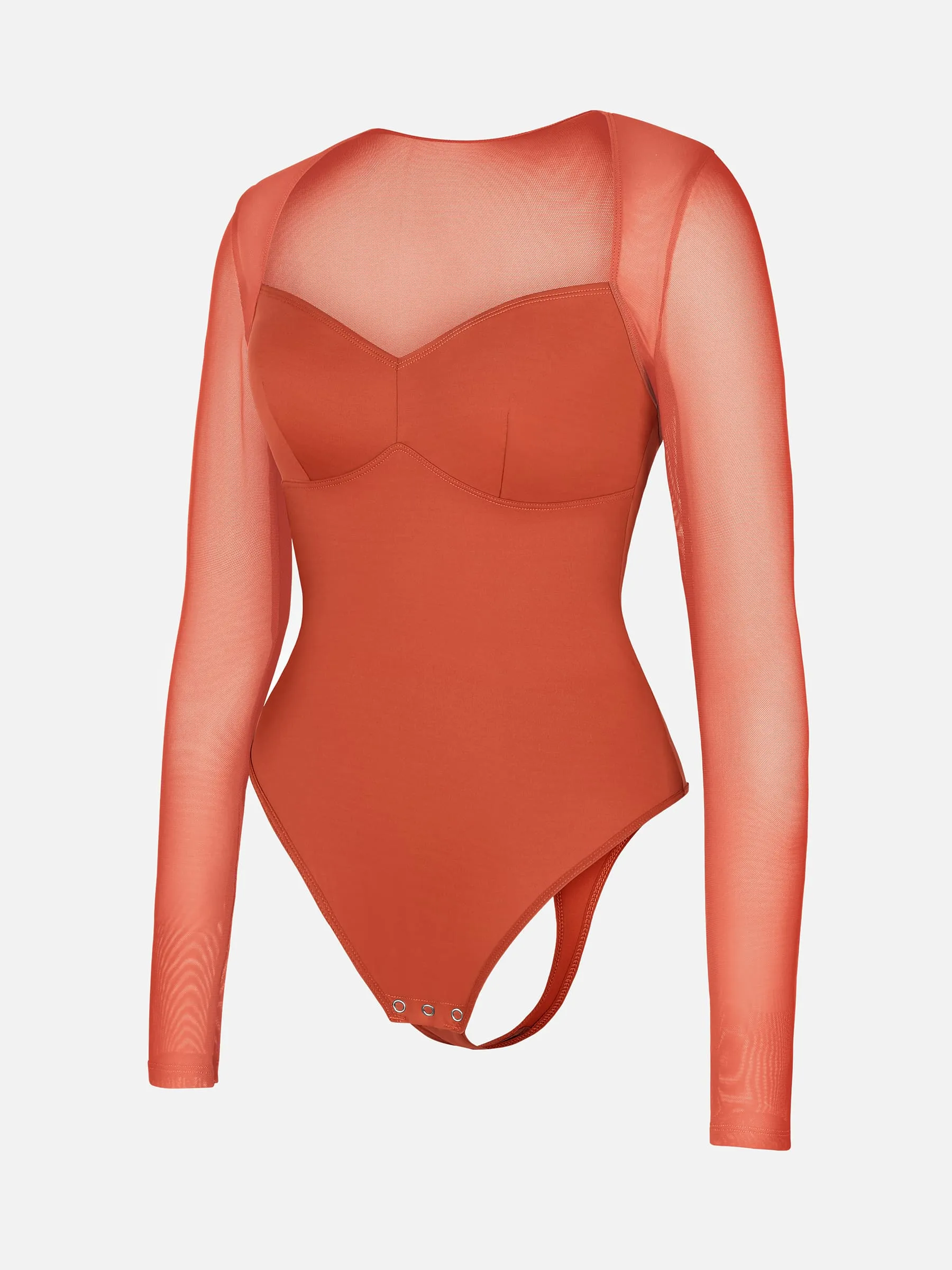 Feelingirl Mesh Panel V-Neck Bodysuit - Image 19