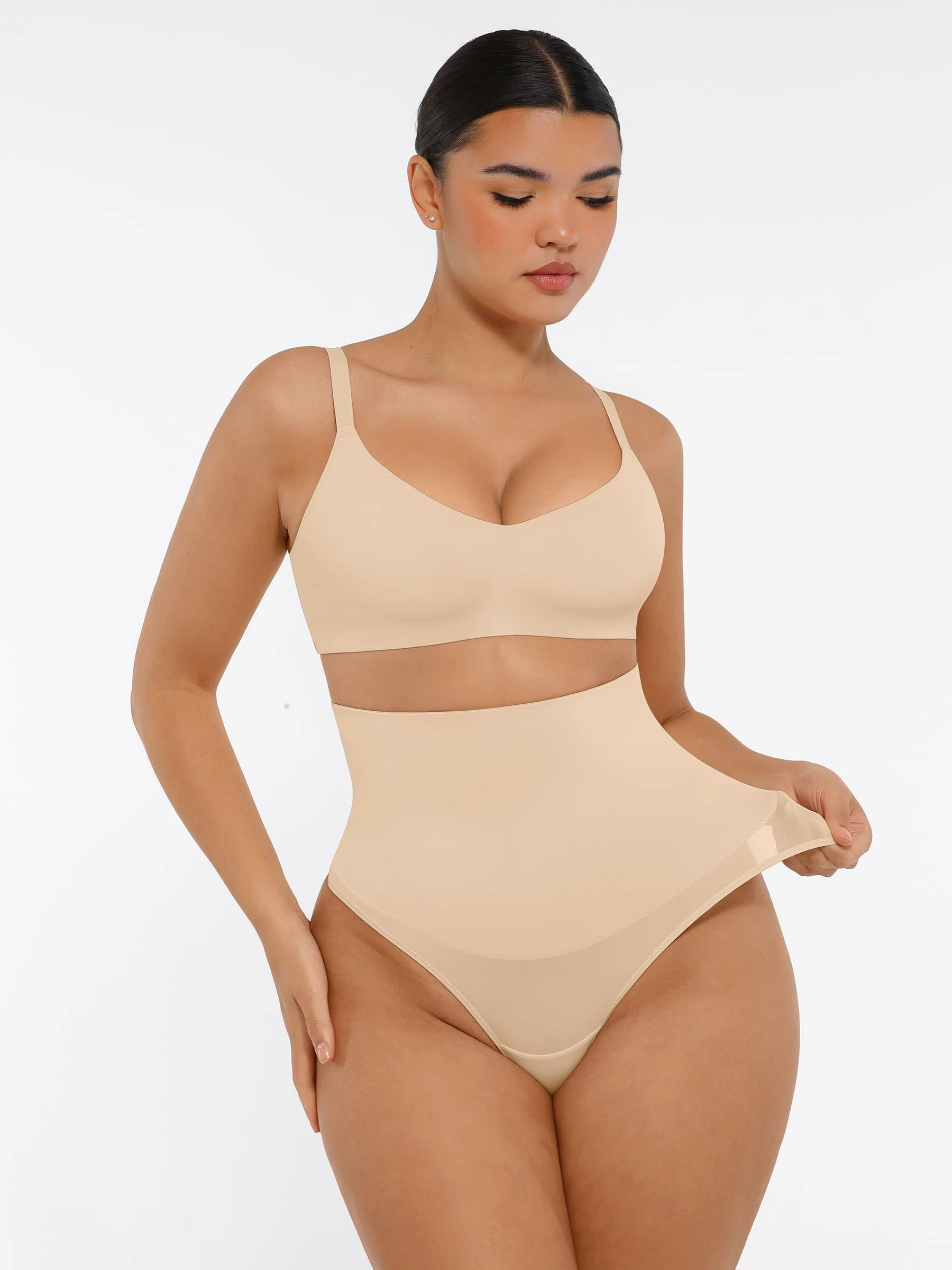Feelingirl Mid-Waisted Thong Tummy Control Shaper Panties - Image 10