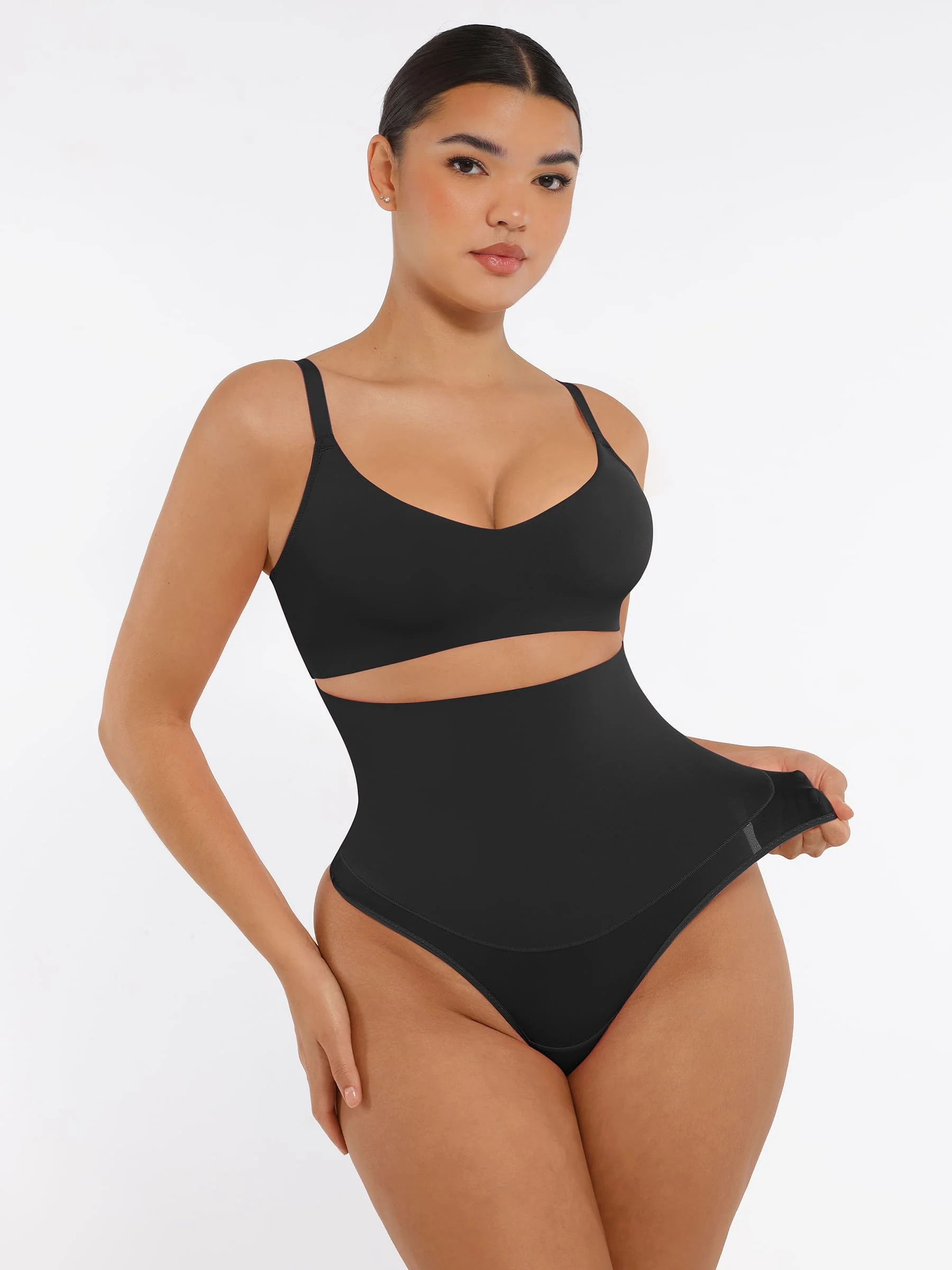 Feelingirl Mid-Waisted Thong Tummy Control Shaper Panties - Image 27