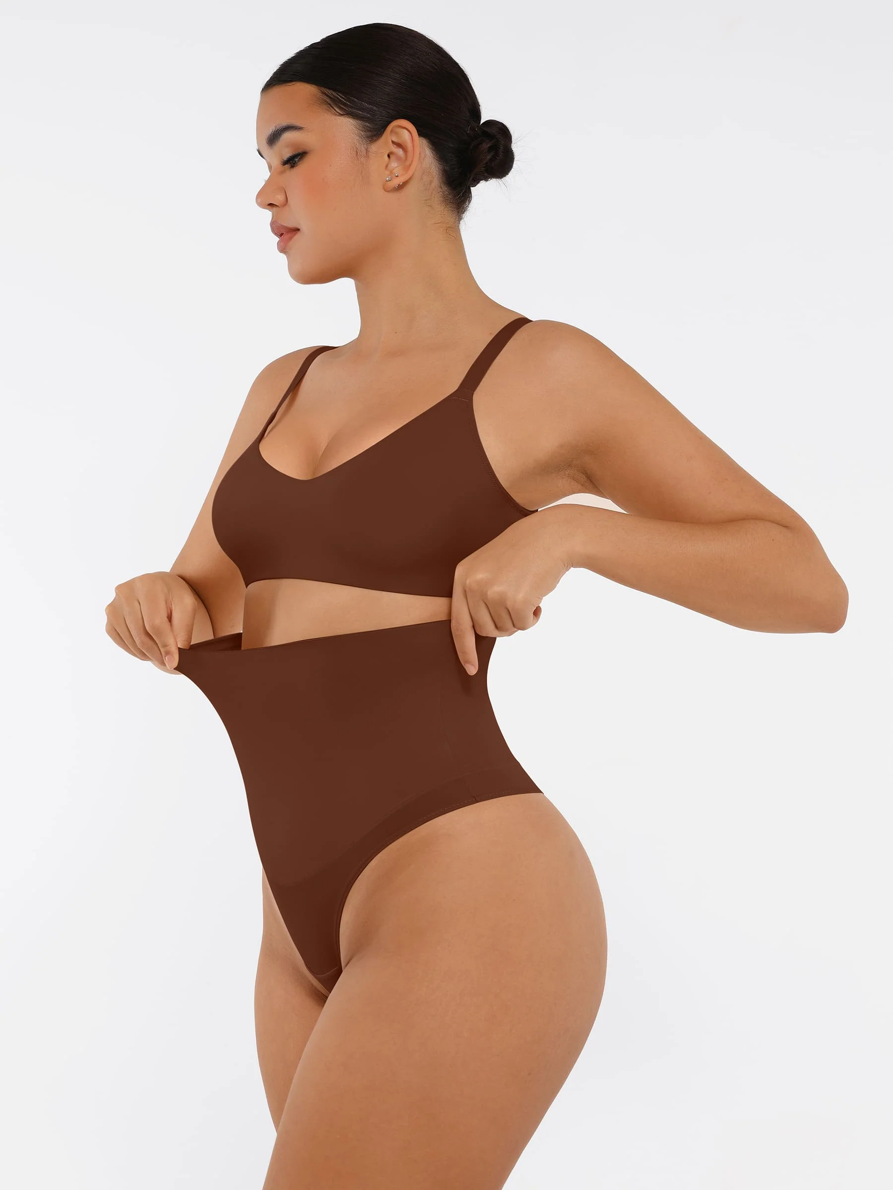 Feelingirl Mid-Waisted Thong Tummy Control Shaper Panties - Image 36