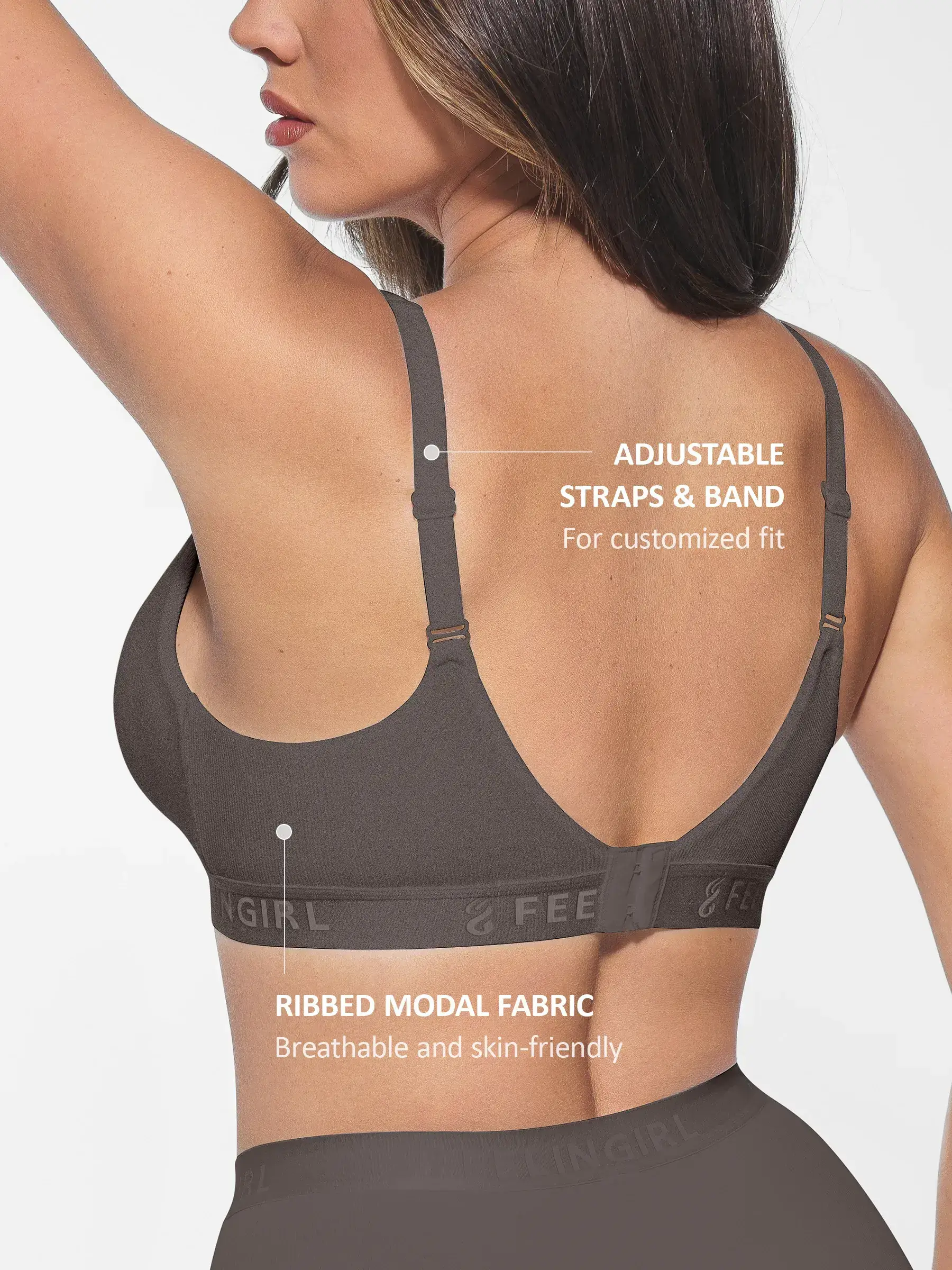 Feelingirl FeelCozy™ No Underwire Light Support Modal Bra - Image 19
