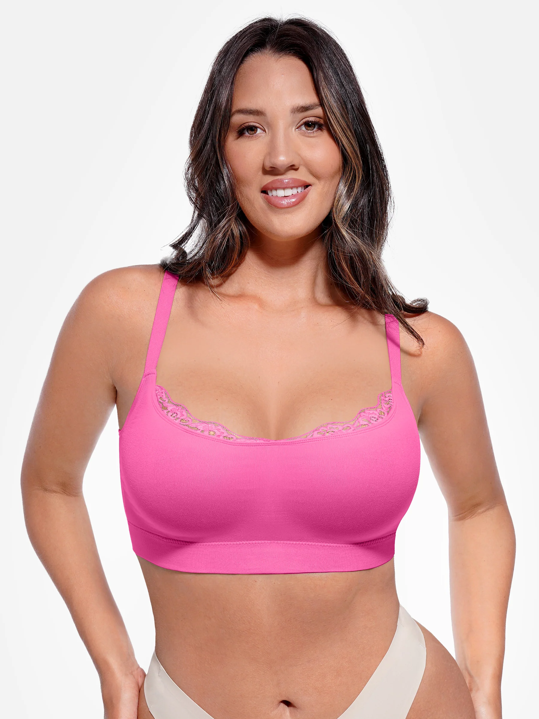 Feelingirl No Underwire Seamless Lace Everyday Bra - Image 15