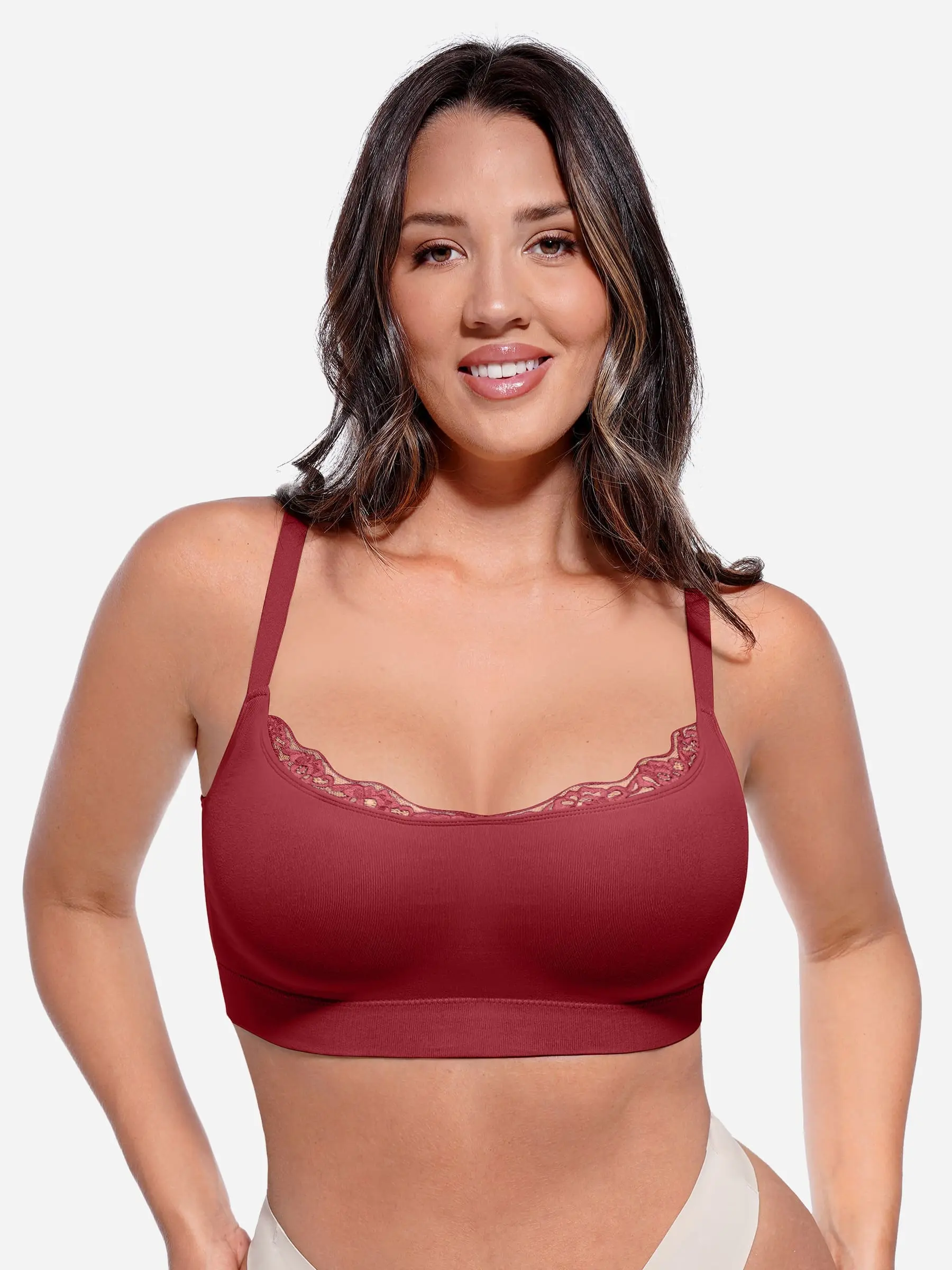 Feelingirl No Underwire Seamless Lace Everyday Bra - Image 29