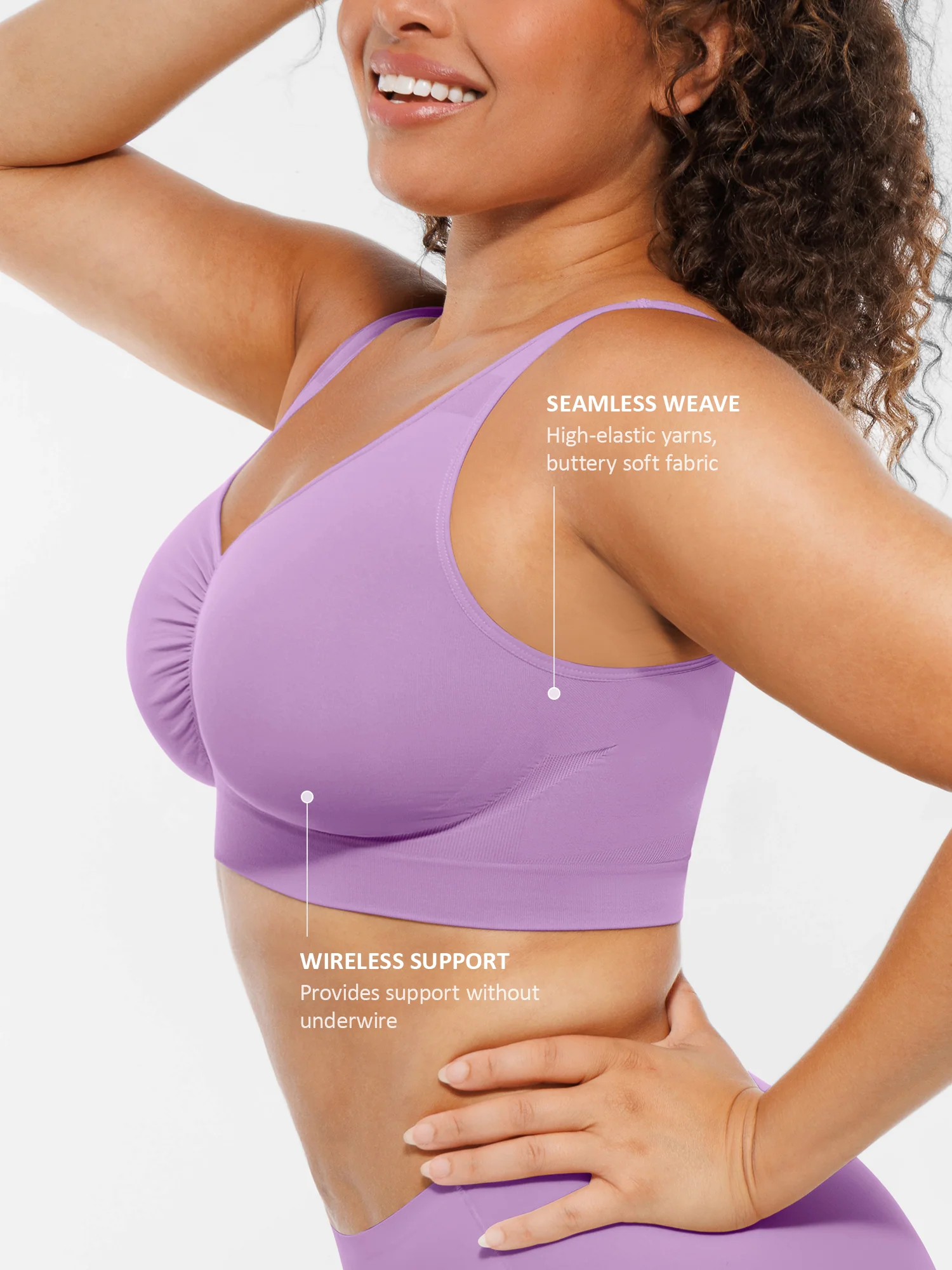 Feelingirl No Underwire Wide Straps Everyday Bra - Image 110