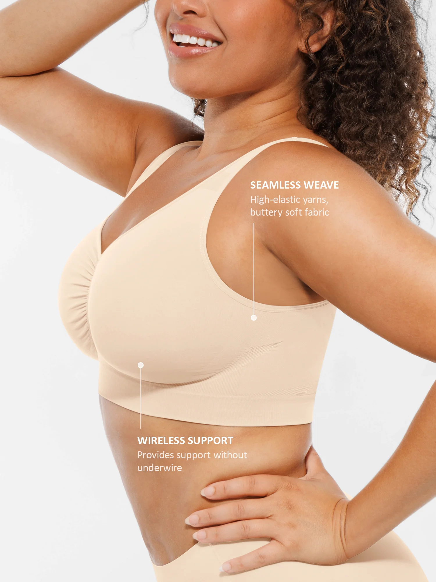 Feelingirl No Underwire Wide Straps Everyday Bra - Image 58