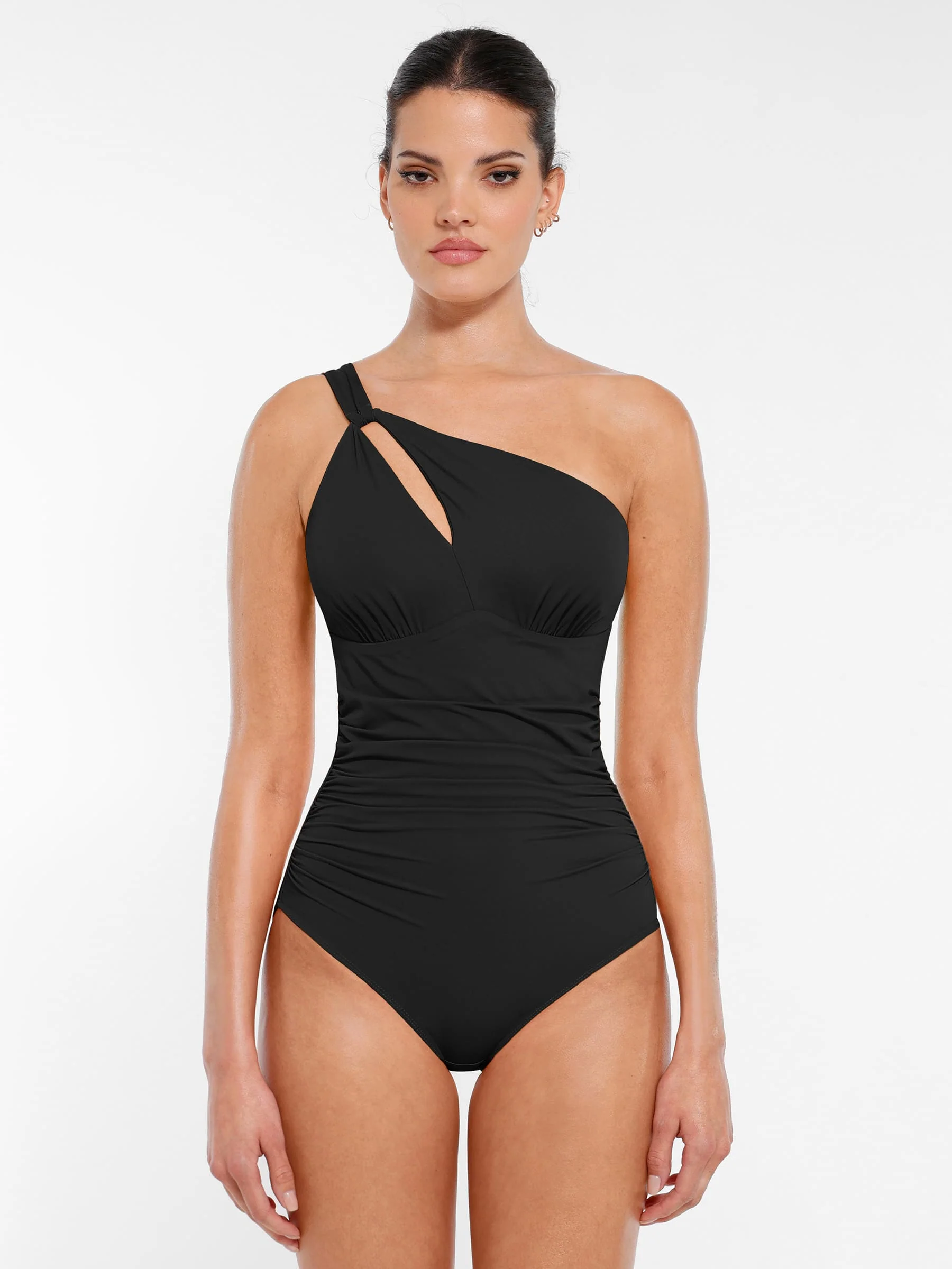 Feelingirl One-Shoulder Hollow-Out Tummy Control Swimsuit - Image 15