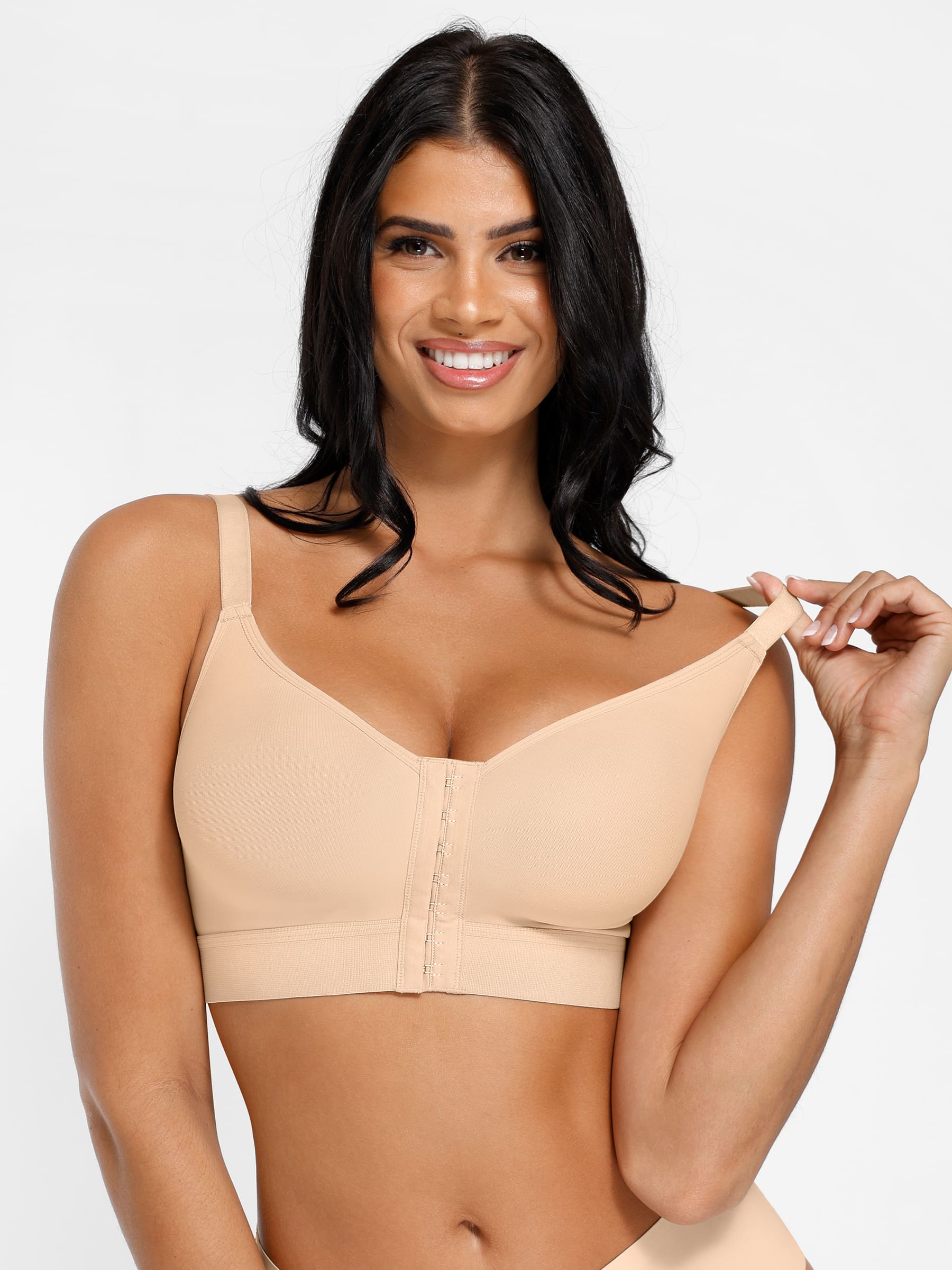 Feelingirl Post Surgery Full Coverage Compression Surgical Front Closure Mastectomy Bra - Image 10