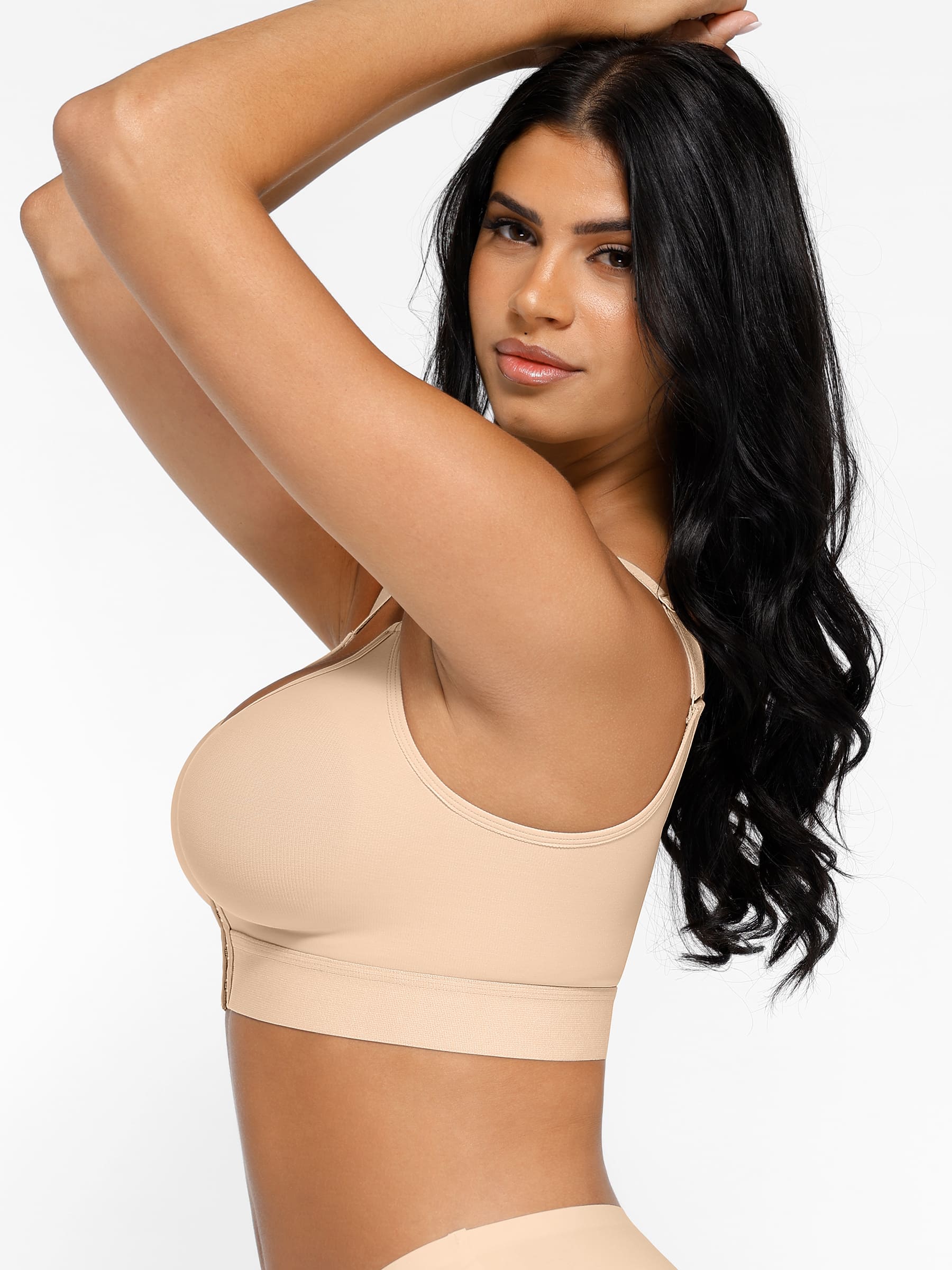 Feelingirl Post Surgery Full Coverage Compression Surgical Front Closure Mastectomy Bra - Image 13