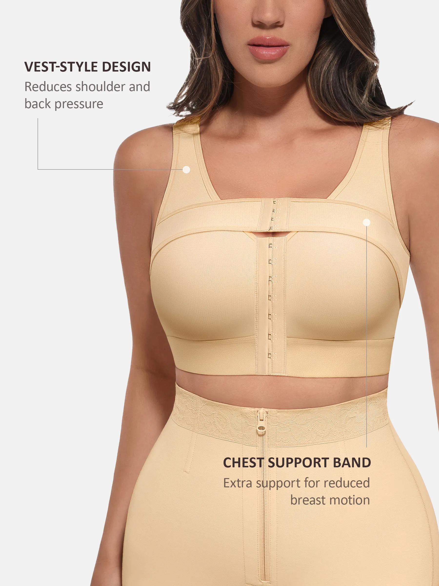 Feelingirl Post-Surgical Full Coverage Bra With Support Band - Image 9