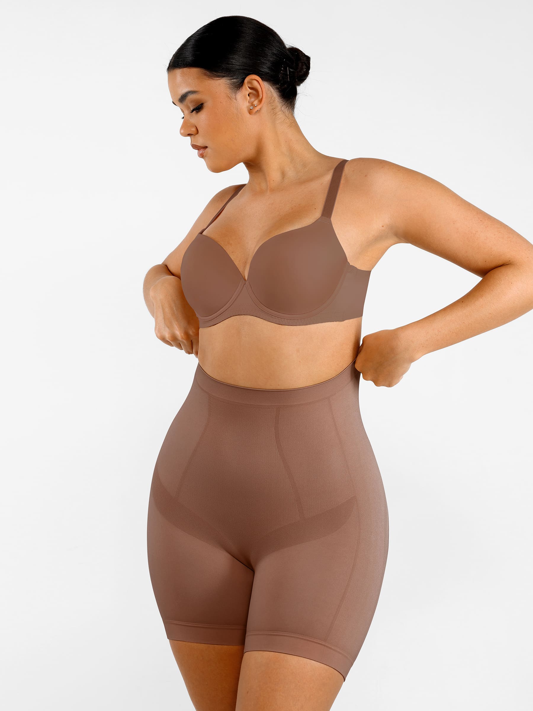 Feelingirl Seamless Comfort Mid Waist Tummy Control Panties Shaping Shorts - Image 27