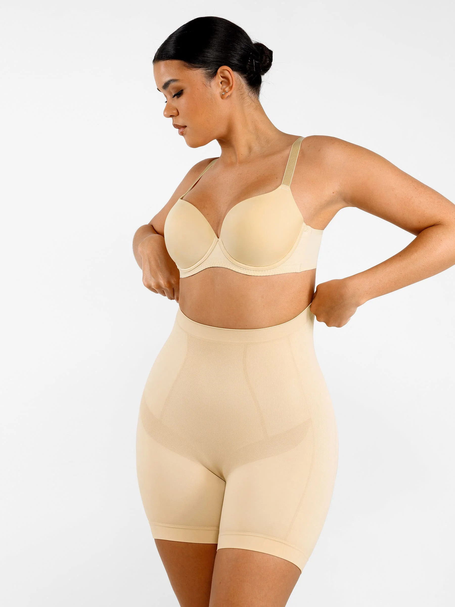 Feelingirl Seamless Comfort Mid Waist Tummy Control Panties Shaping Shorts - Image 34