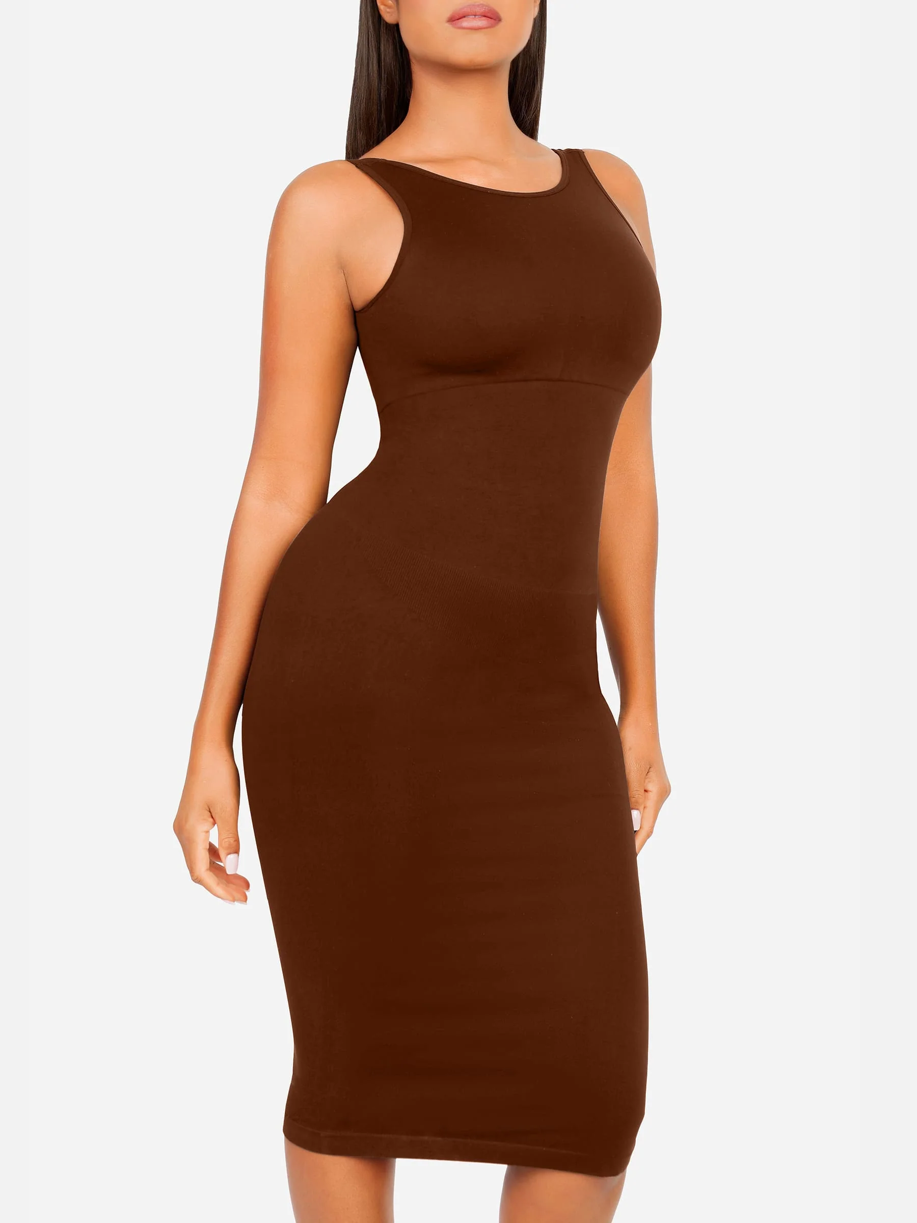 Feelingirl Seamless Eco-Friendly Large U-Back Shaper Dress with Built-In Bra - Image 4