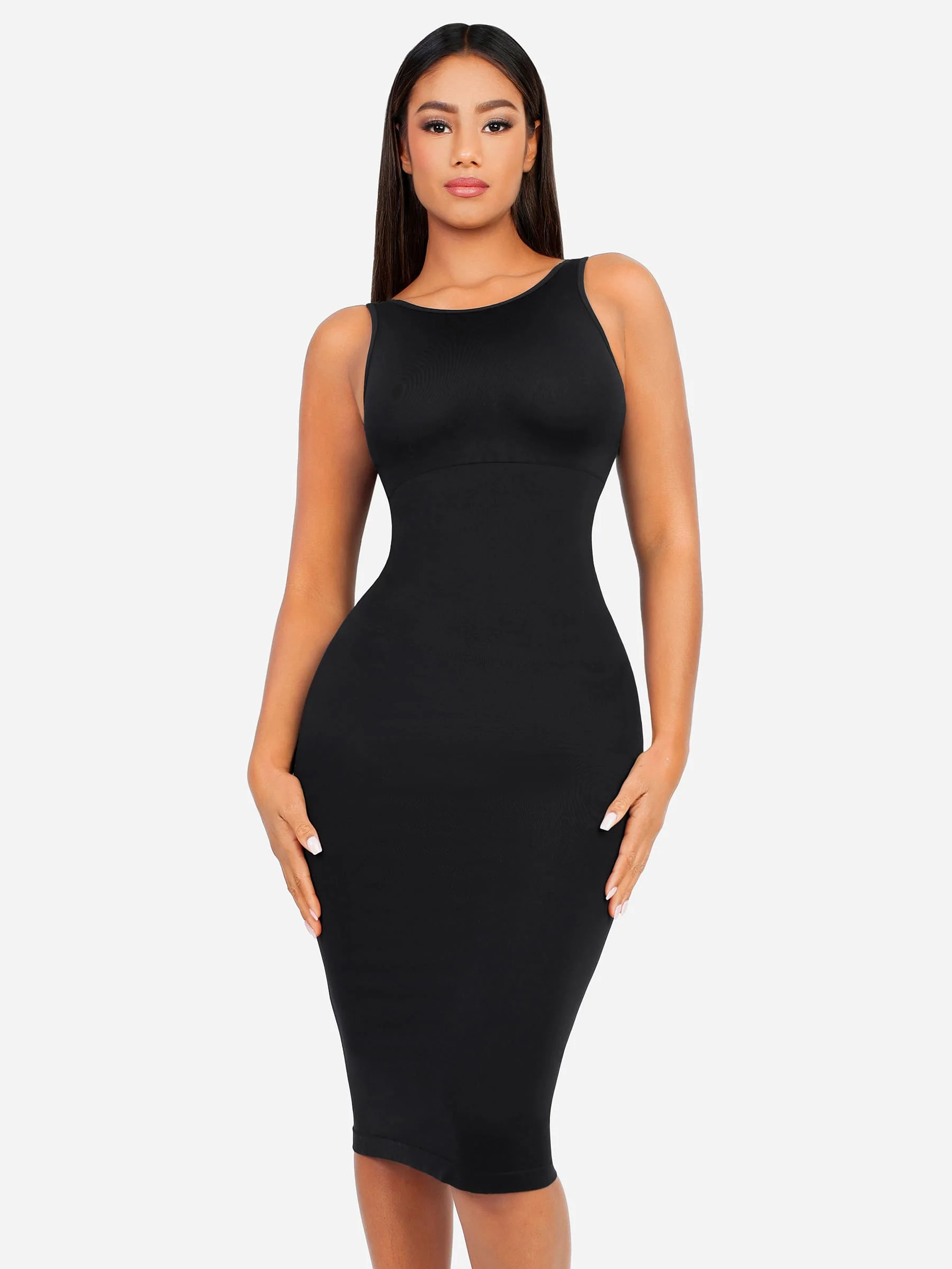 Feelingirl Seamless Eco-Friendly Large U-Back Shaper Dress with Built-In Bra - Image 5