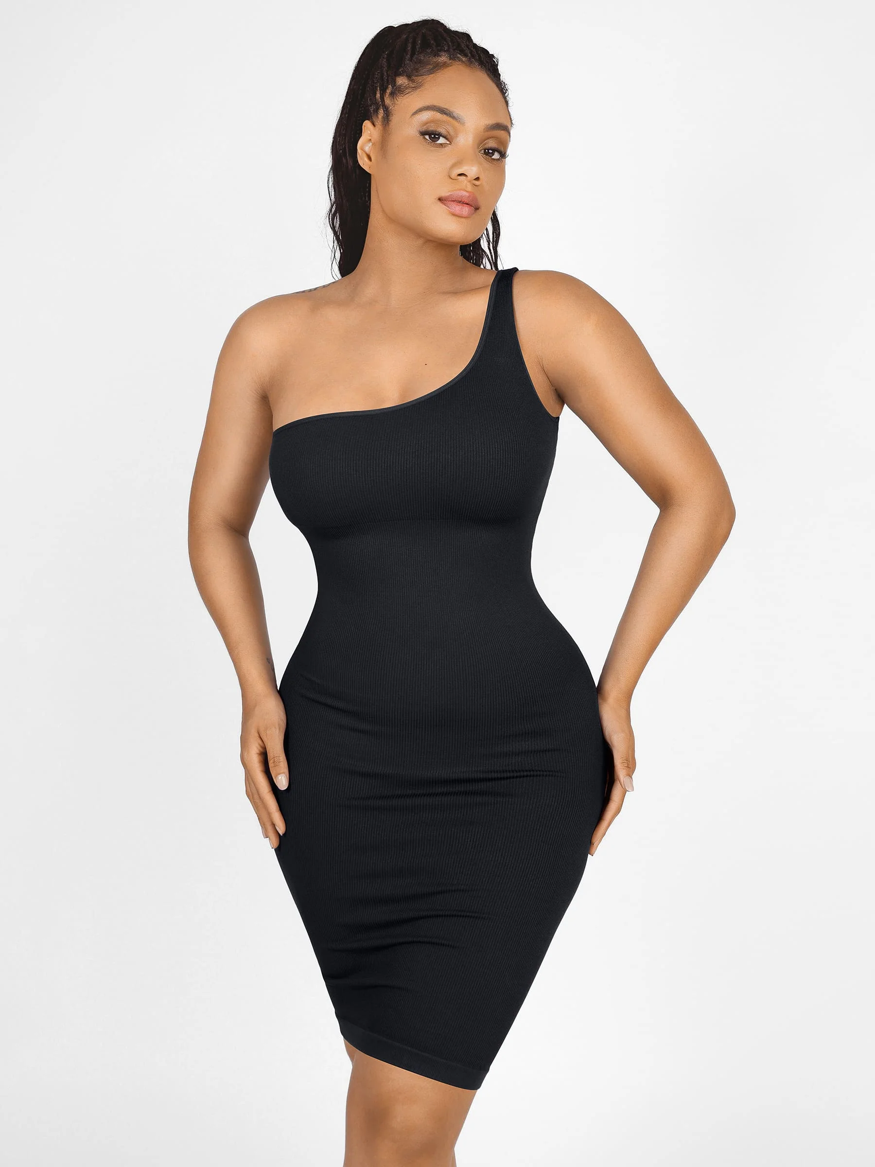 Feelingirl One-Shoulder Shaper Dress with Built-In Bra - Image 10