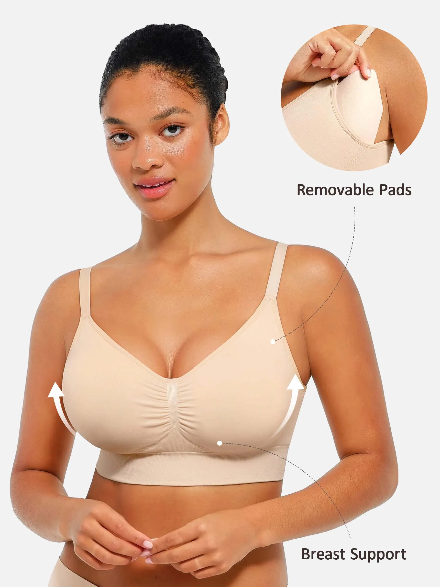 Feelingirl Seamless Everyday Bra with Built-In Soft Padding Bundle - Image 3