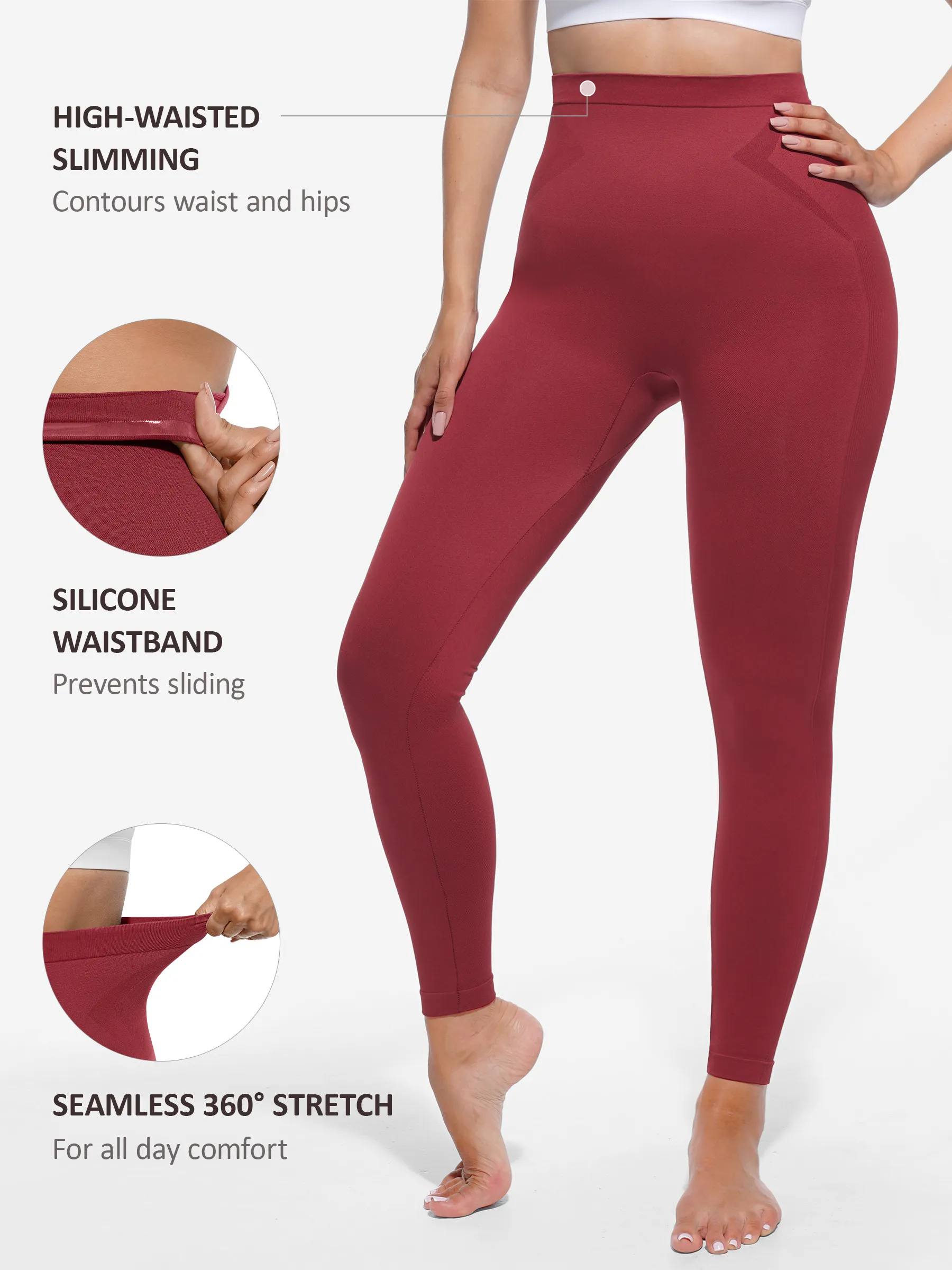 Feelingirl High-Waist Shaping Leggings - Image 35