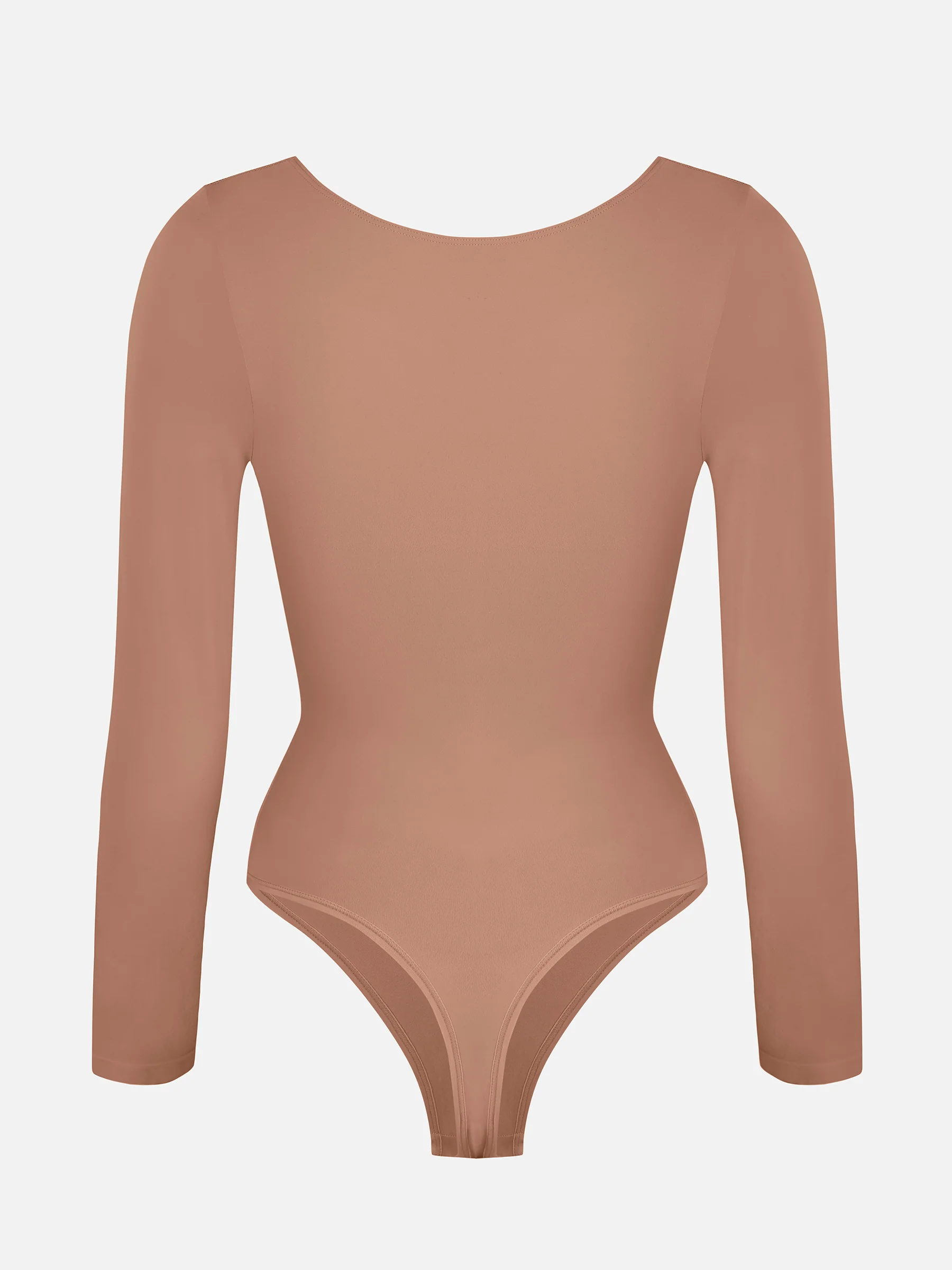 Feelingirl Seamless Long Sleeve Chest Support Tummy Control Thong Bodysuit - Image 12