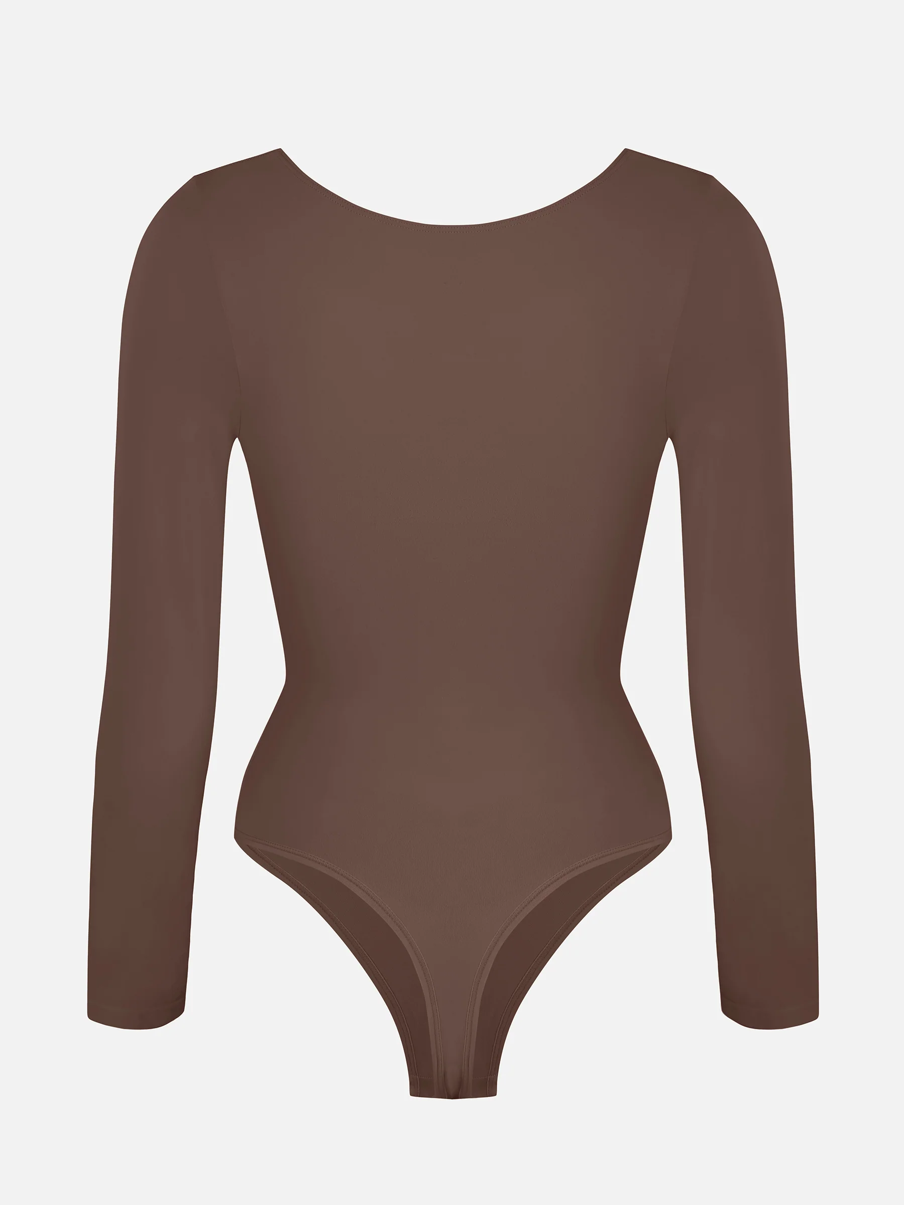 Feelingirl Seamless Long Sleeve Chest Support Tummy Control Thong Bodysuit - Image 35