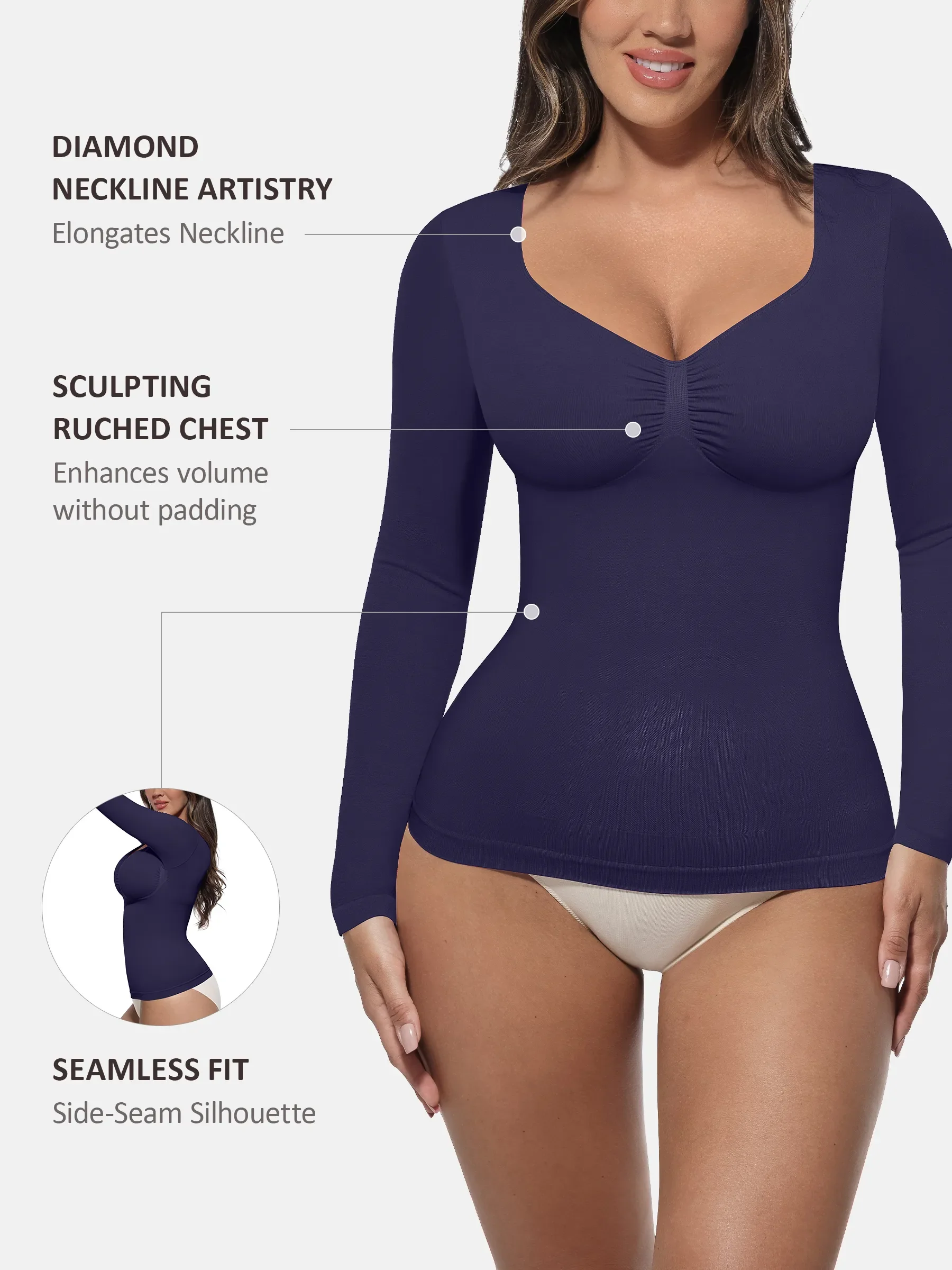 Feelingirl Seamless Long-Sleeve Everyday Shaper Top - Image 16
